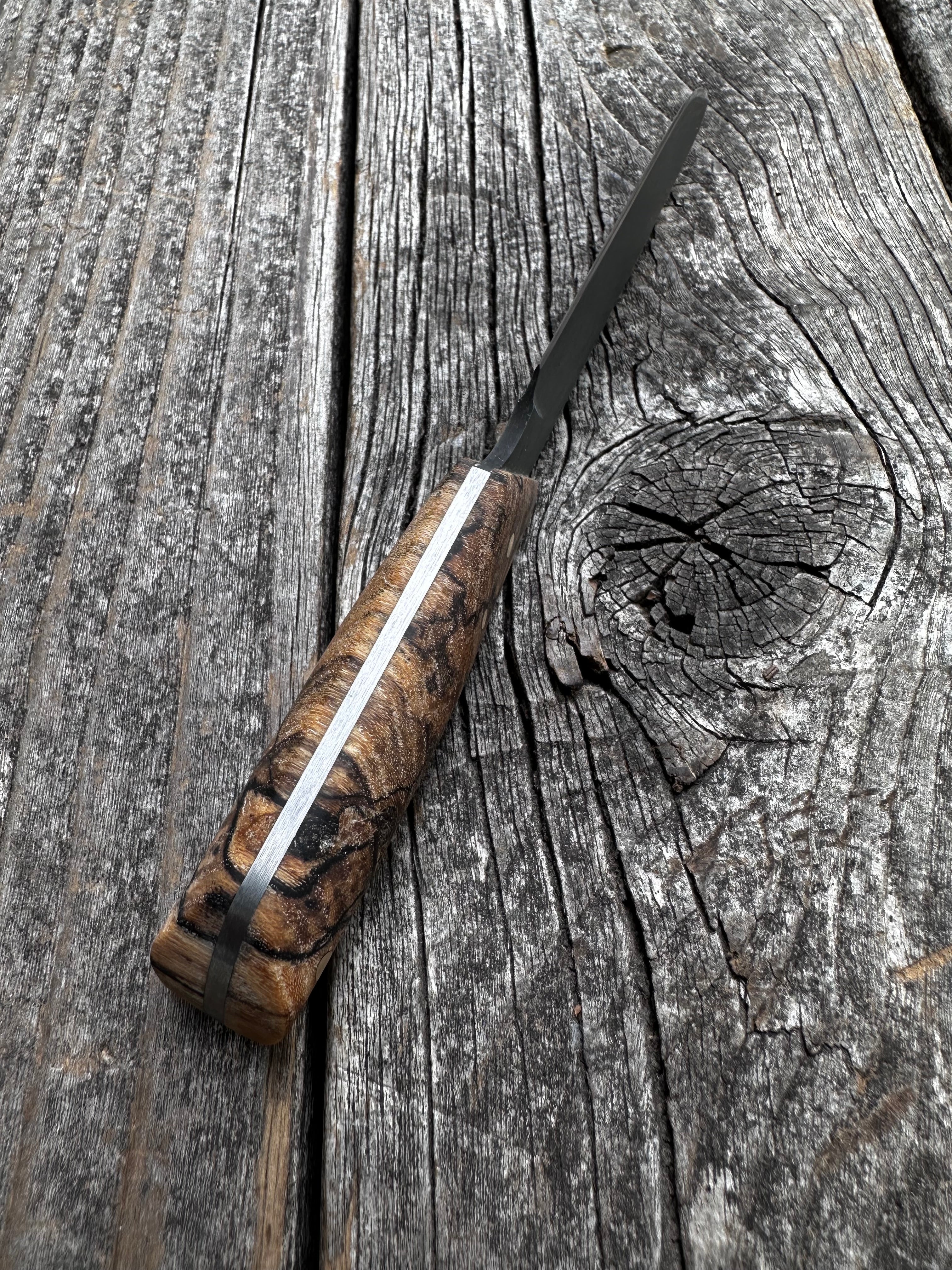 Ocelot Pocket EDC knife — Spalted Maple & Brass