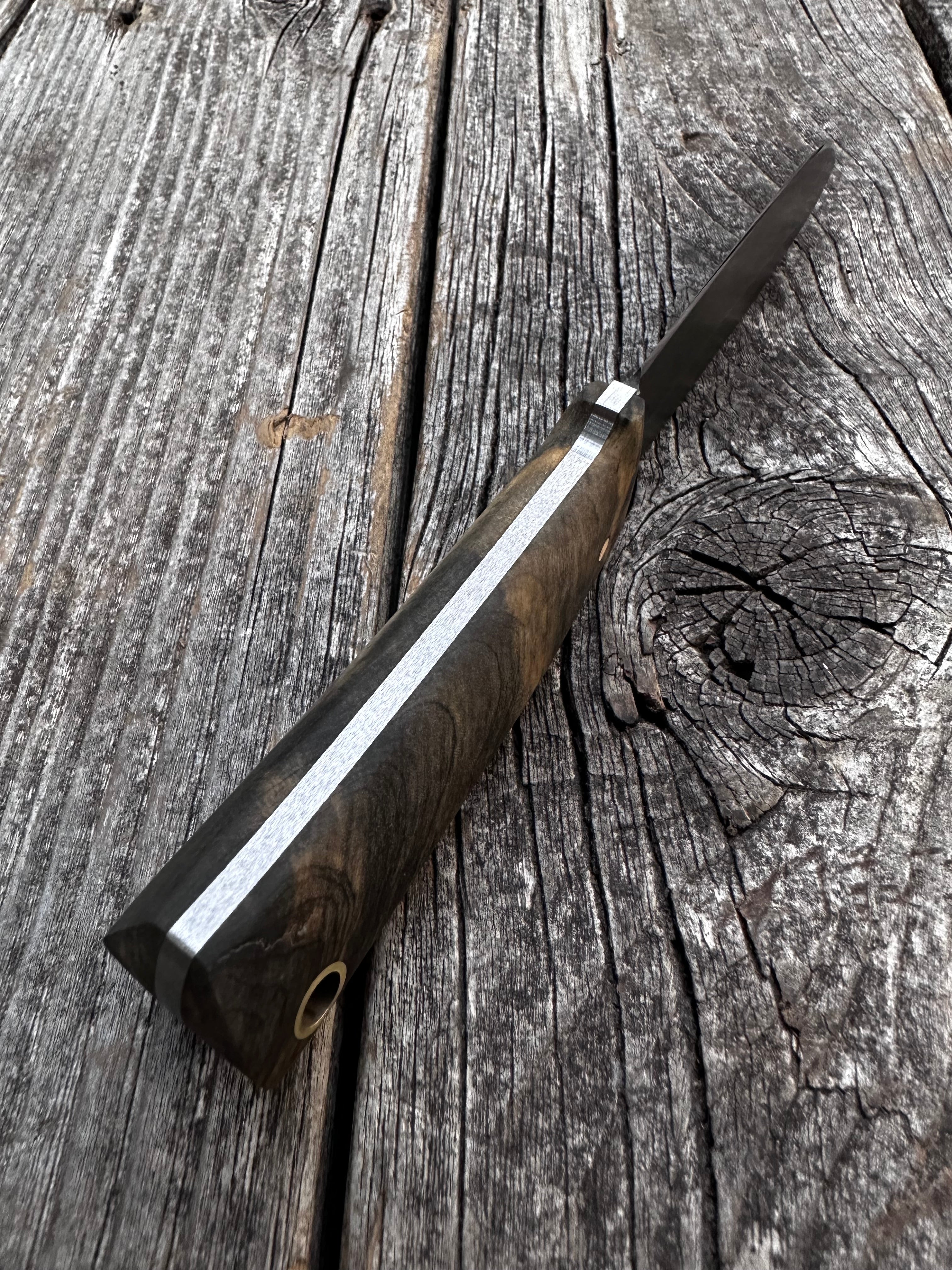 Mountain Scout Knife — Buckeye Burl & Brass