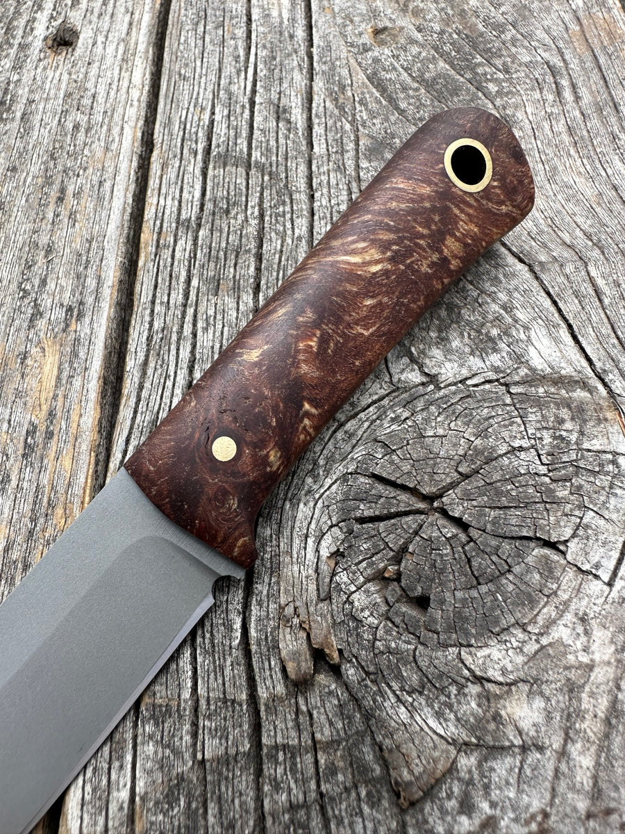 Survival Scout Knife — Ambrosia Maple & Brass