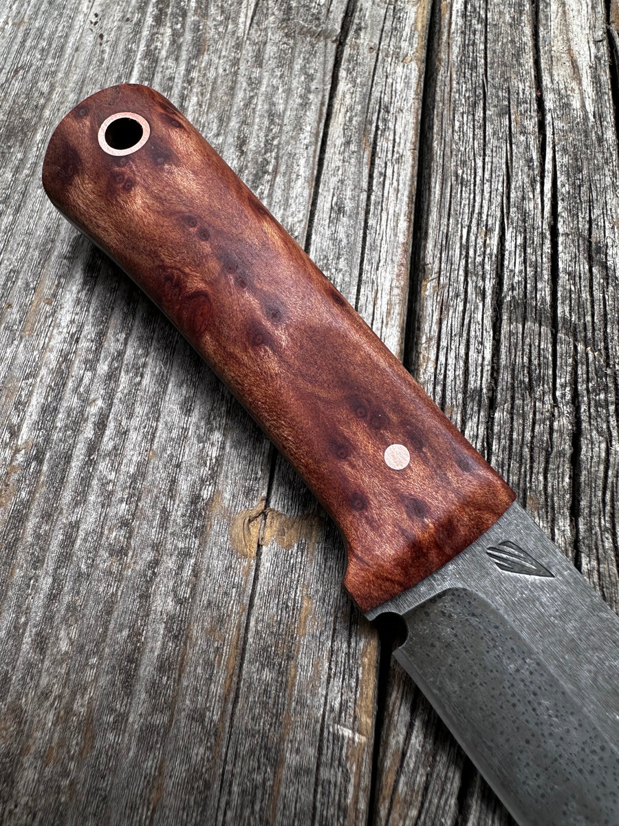 Mountain Scout Knife — Redwood Lace Burl & Copper