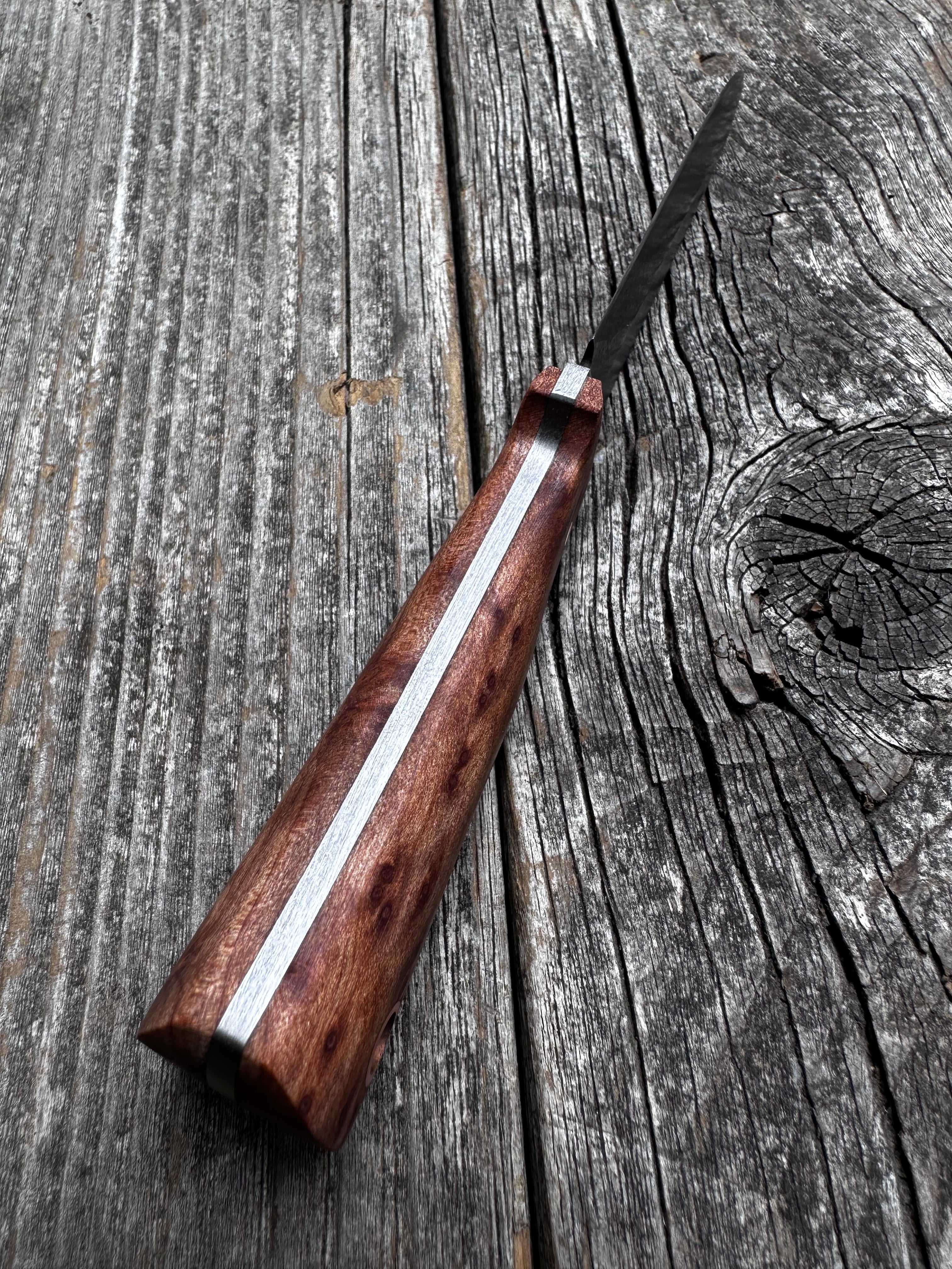 Mountain Scout Knife — Redwood Lace Burl & Copper