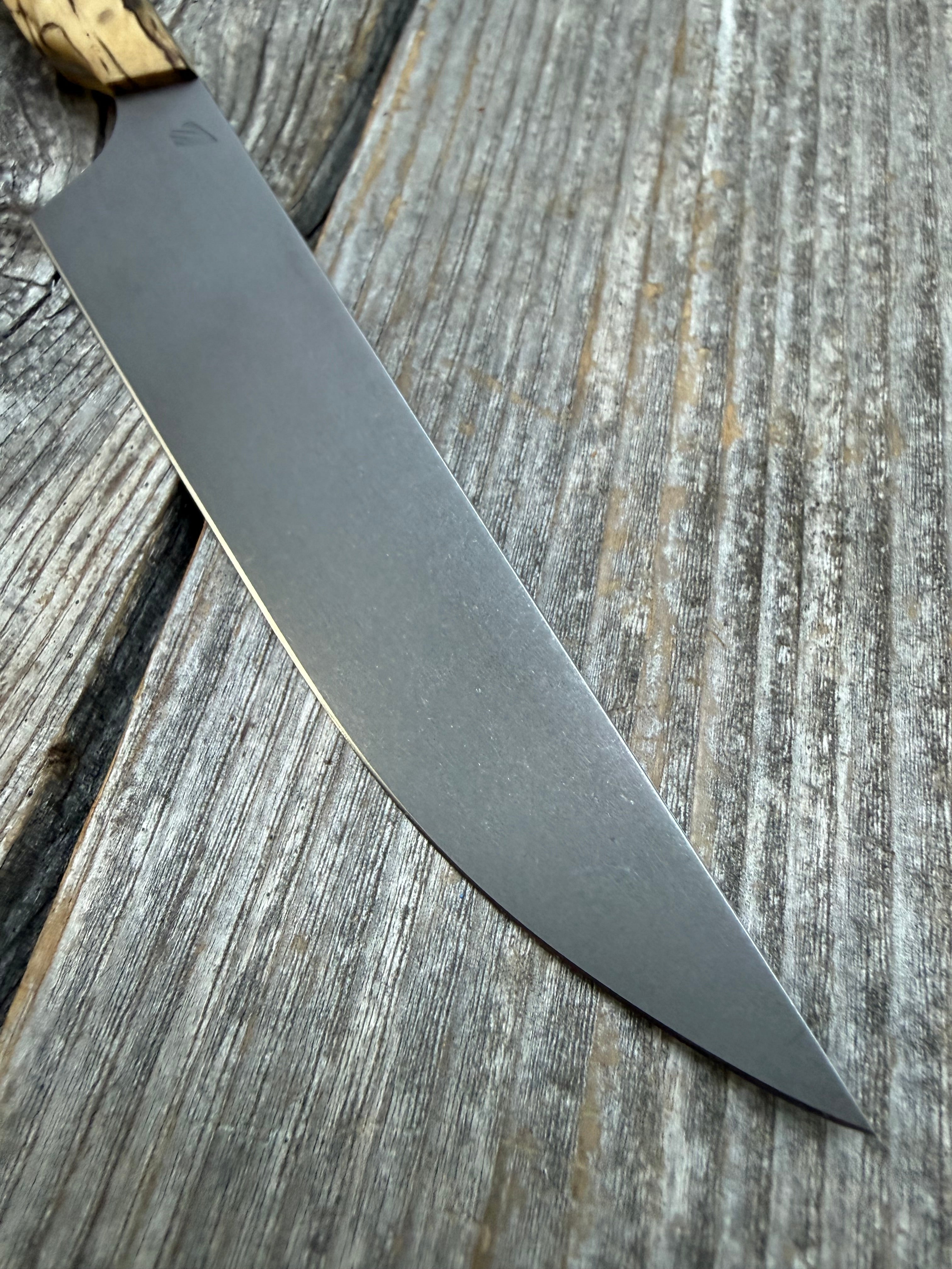 Prototype Kitchen Petty Knife — Spalted Hickory & Brass