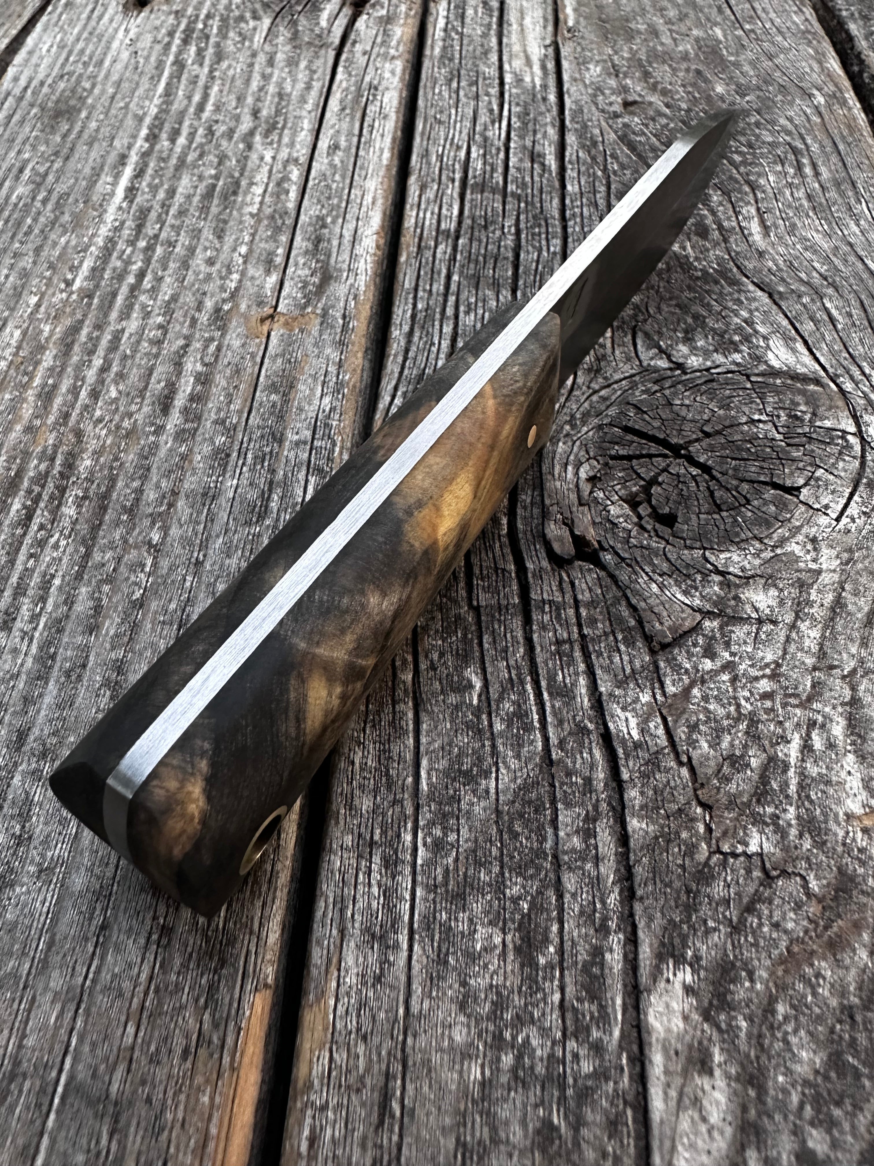 Mountain Scout Knife — Buckeye Burl & Brass