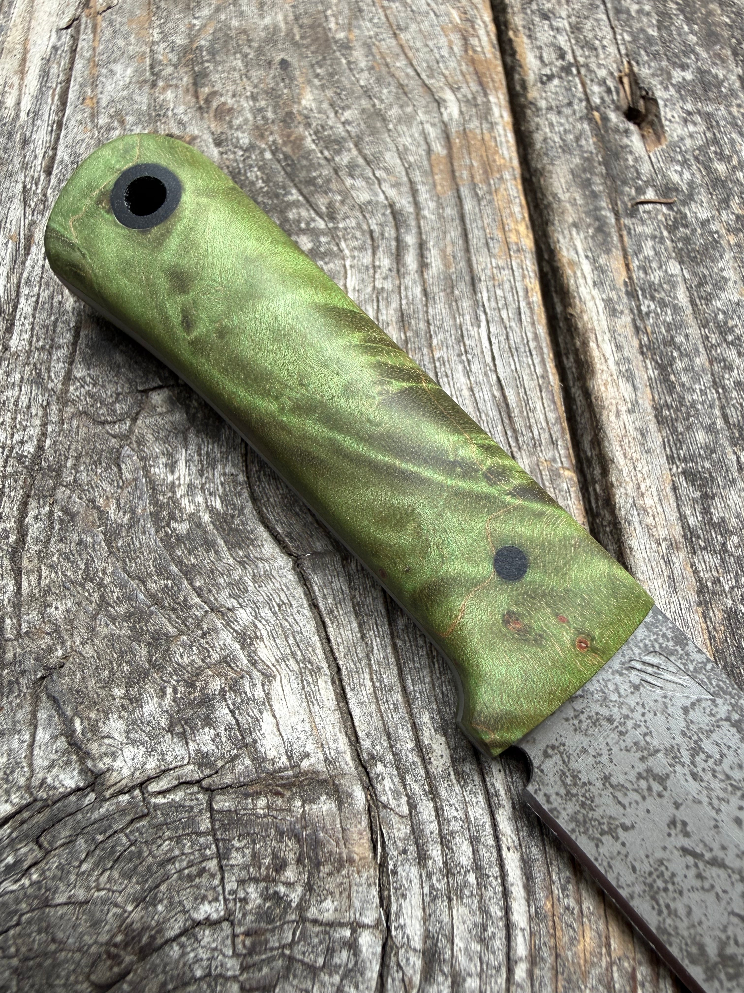 Survival Scout Knife — Maple Burl & Linen