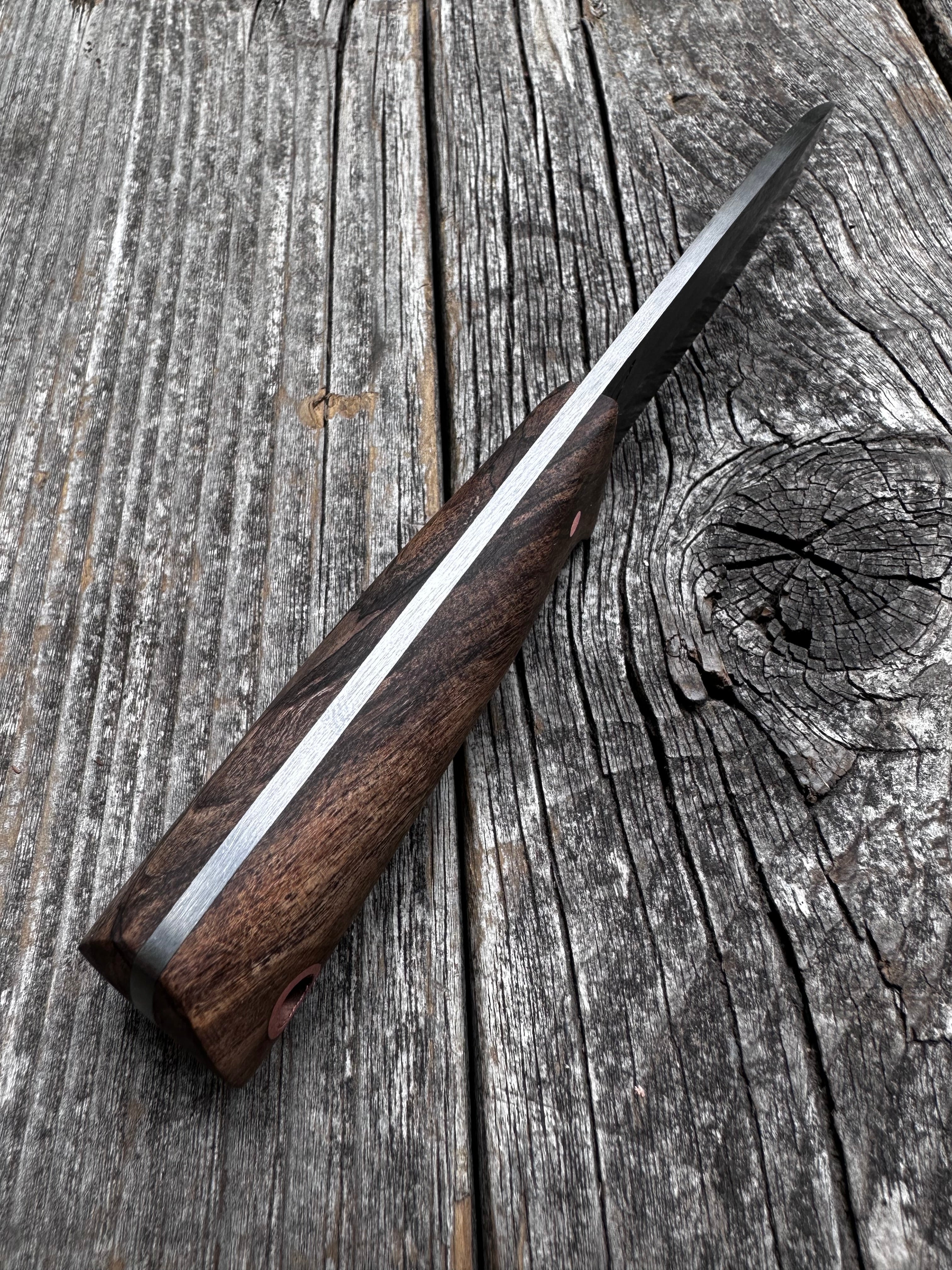 Mountain Scout Knife — Dark Spalted Maple & Copper