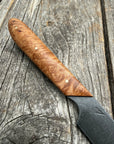 Western Paring Knife 3.75" —  Maple Burl & Brass