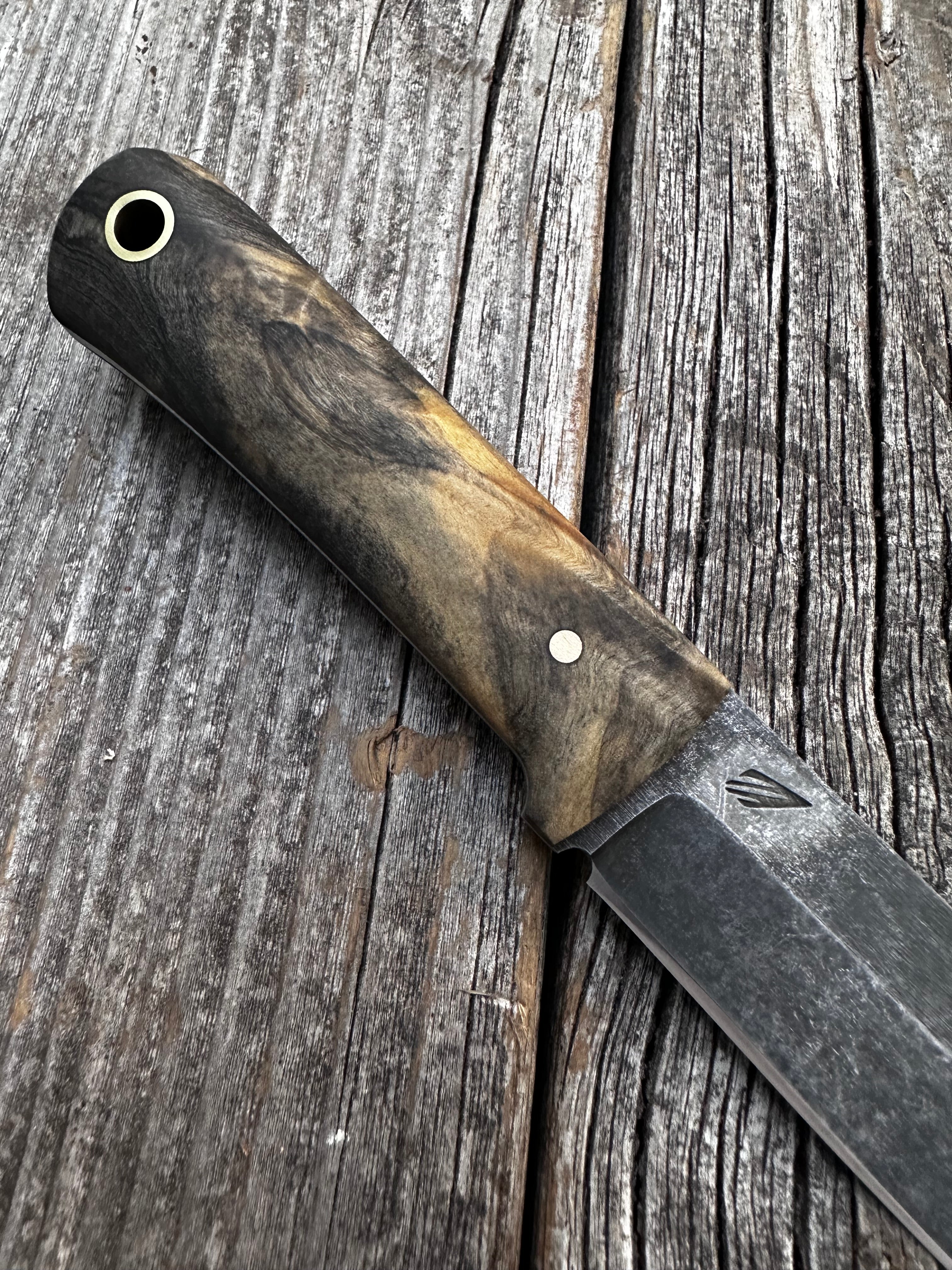Mountain Scout Knife — Buckeye Burl & Brass