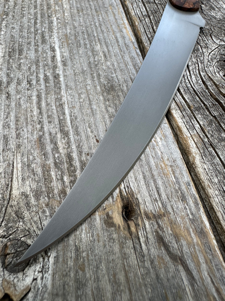 Mattei’s Boning/Fillet knife 6" — (Mid Flex) Spalted Maple Burl & Copper