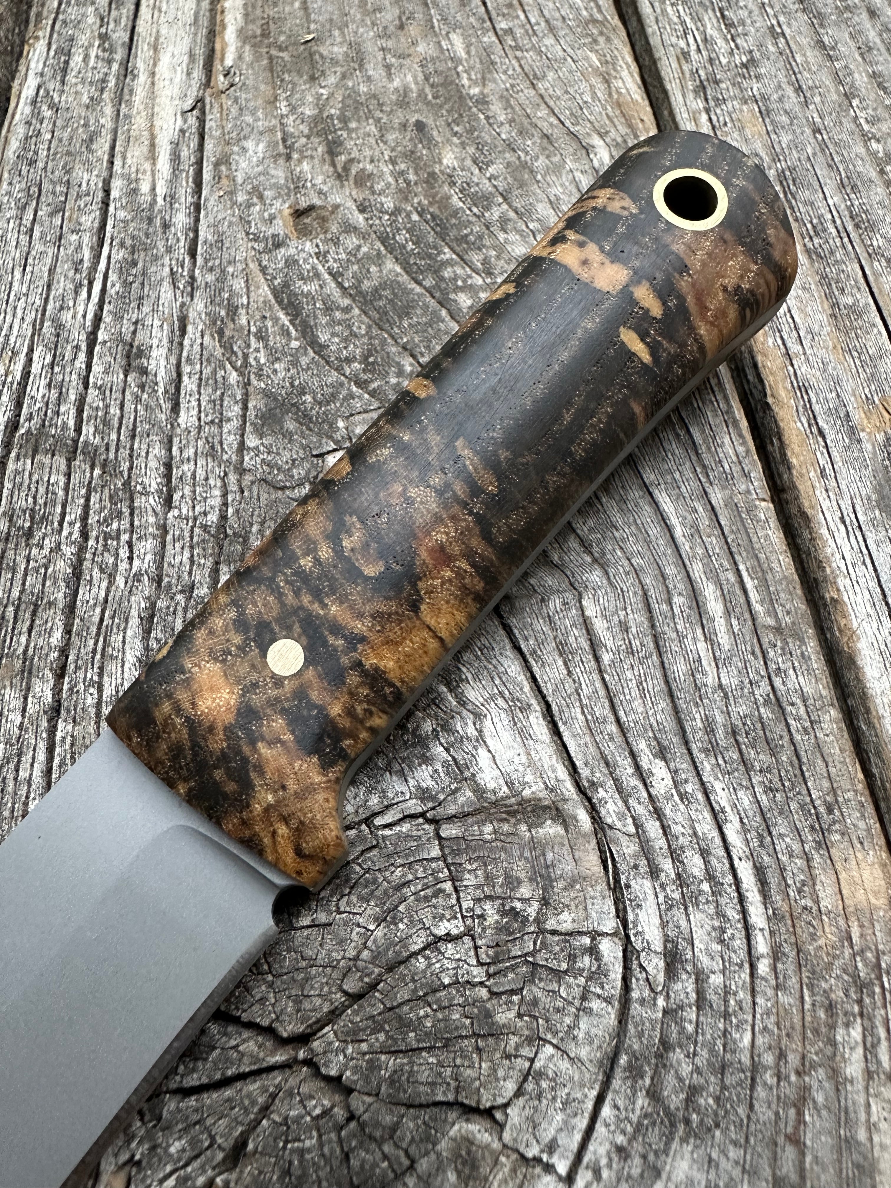 Mountain Scout Knife — Spalted Maple & Brass
