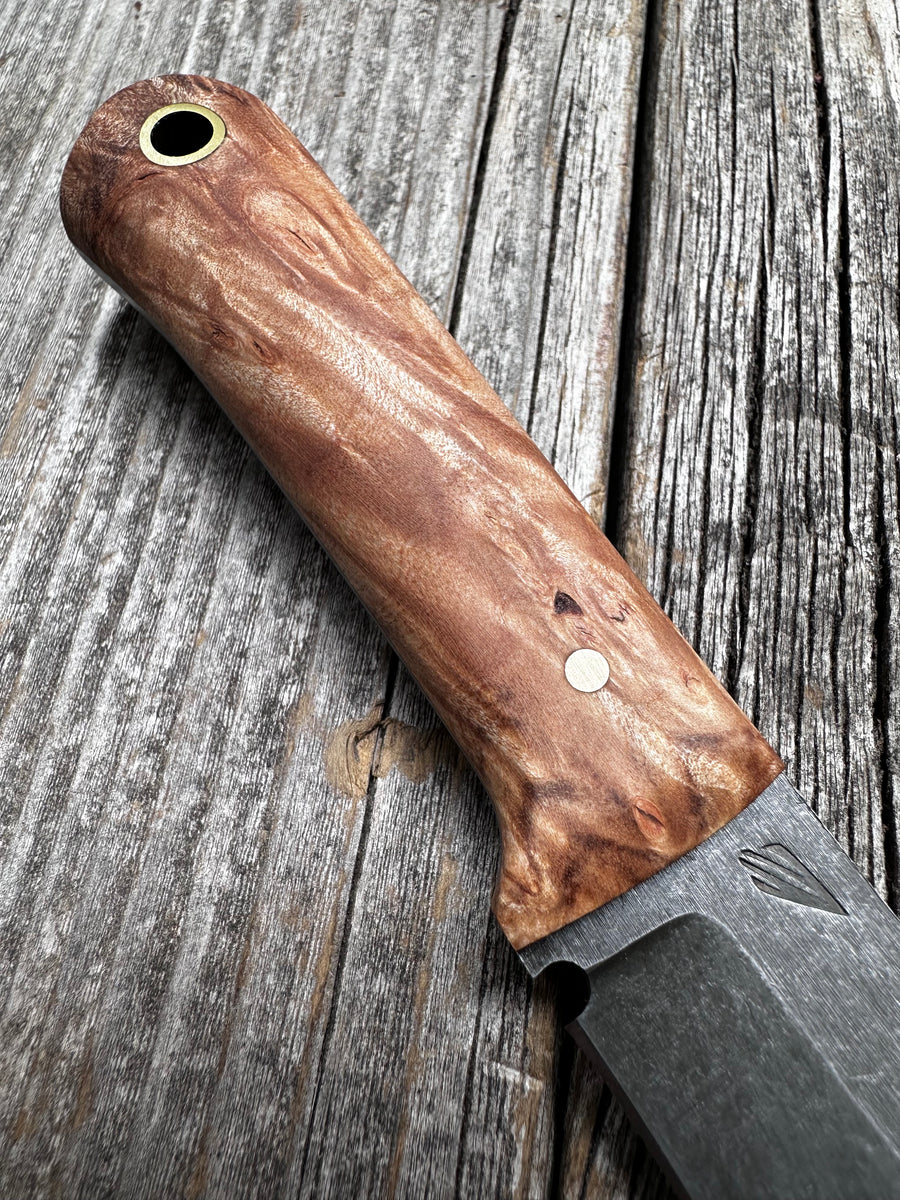 Mountain Scout Knife — Maple Burl & Brass