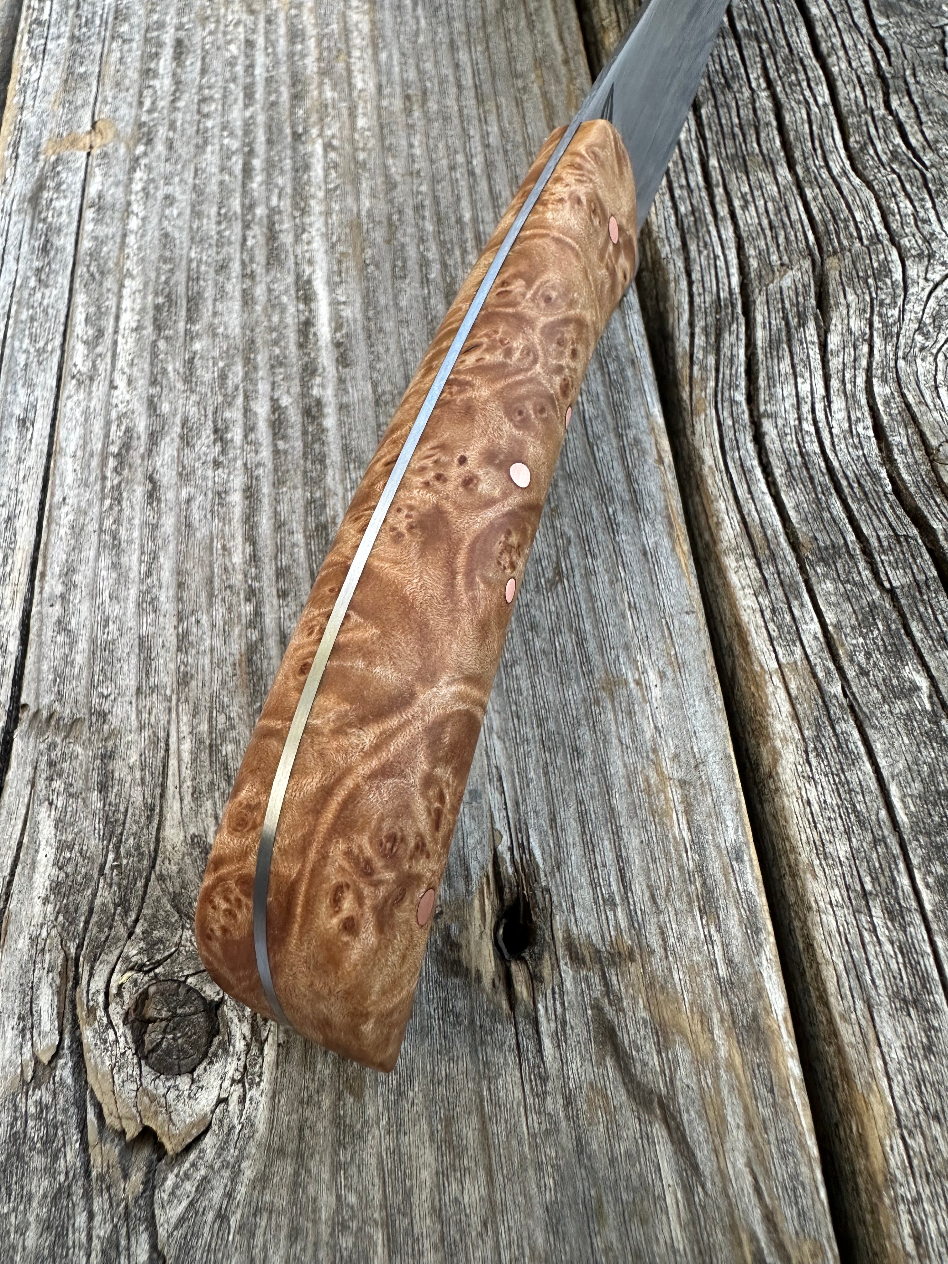 Mattei’s Boning/Fillet knife 6" — (Full Flex) Maple Burl & Copper
