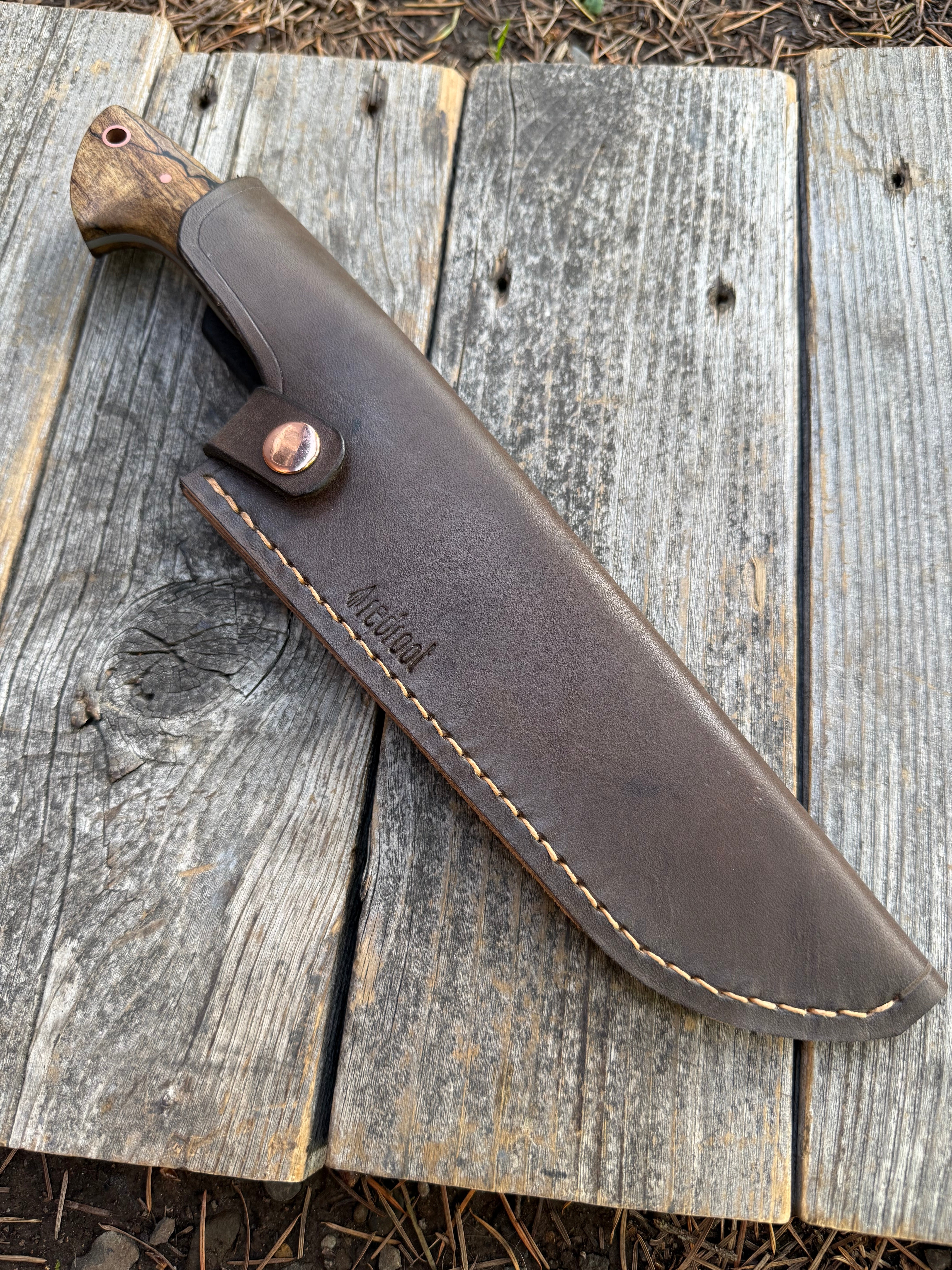 S-Ground Chef’s Knife 7”— Spalted Maple & Copper