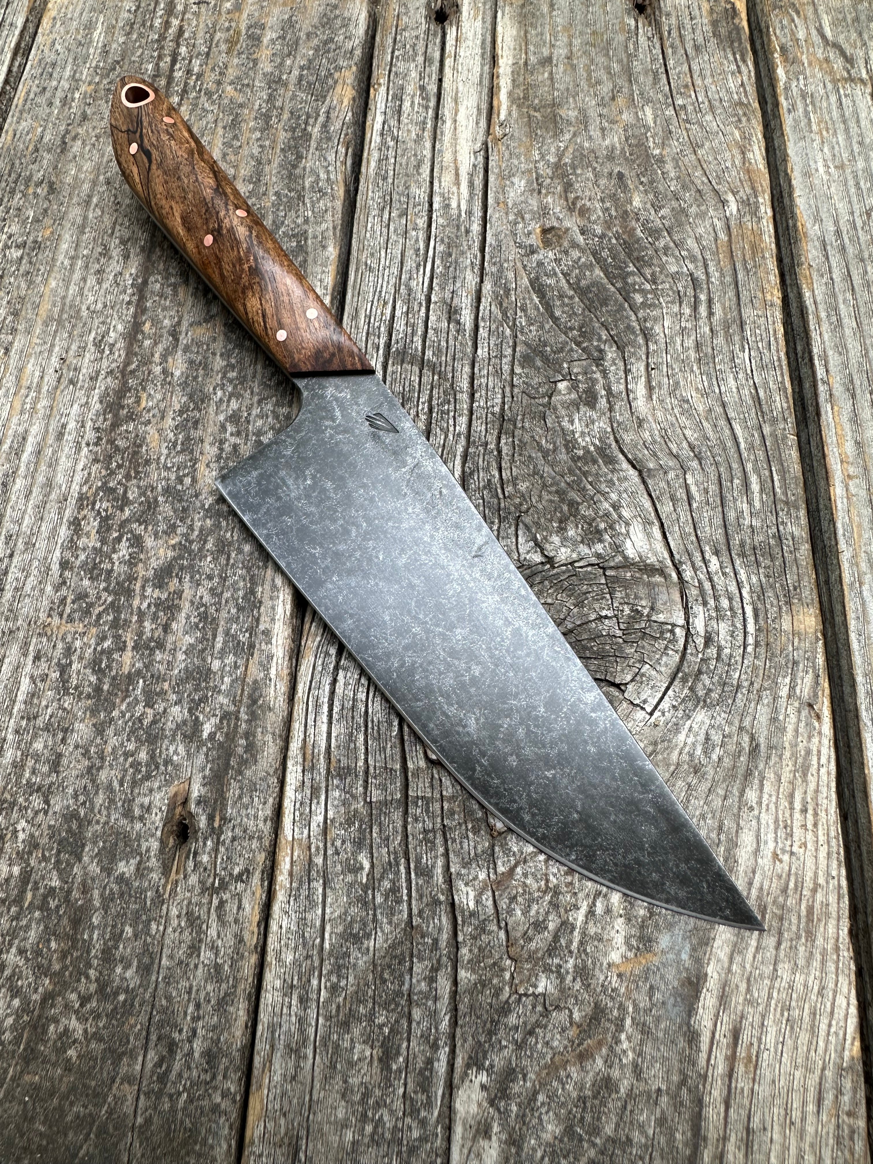 Western Mini-Chef's Knife — Spalted Maple & Copper