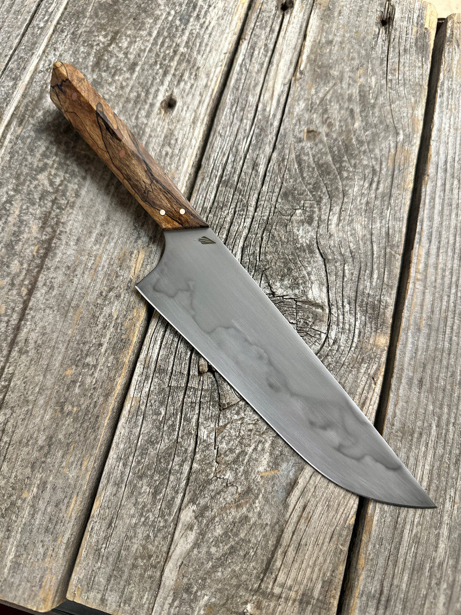 Prototype 6” Mini-Chef — Spalted Maple Burl & Copper