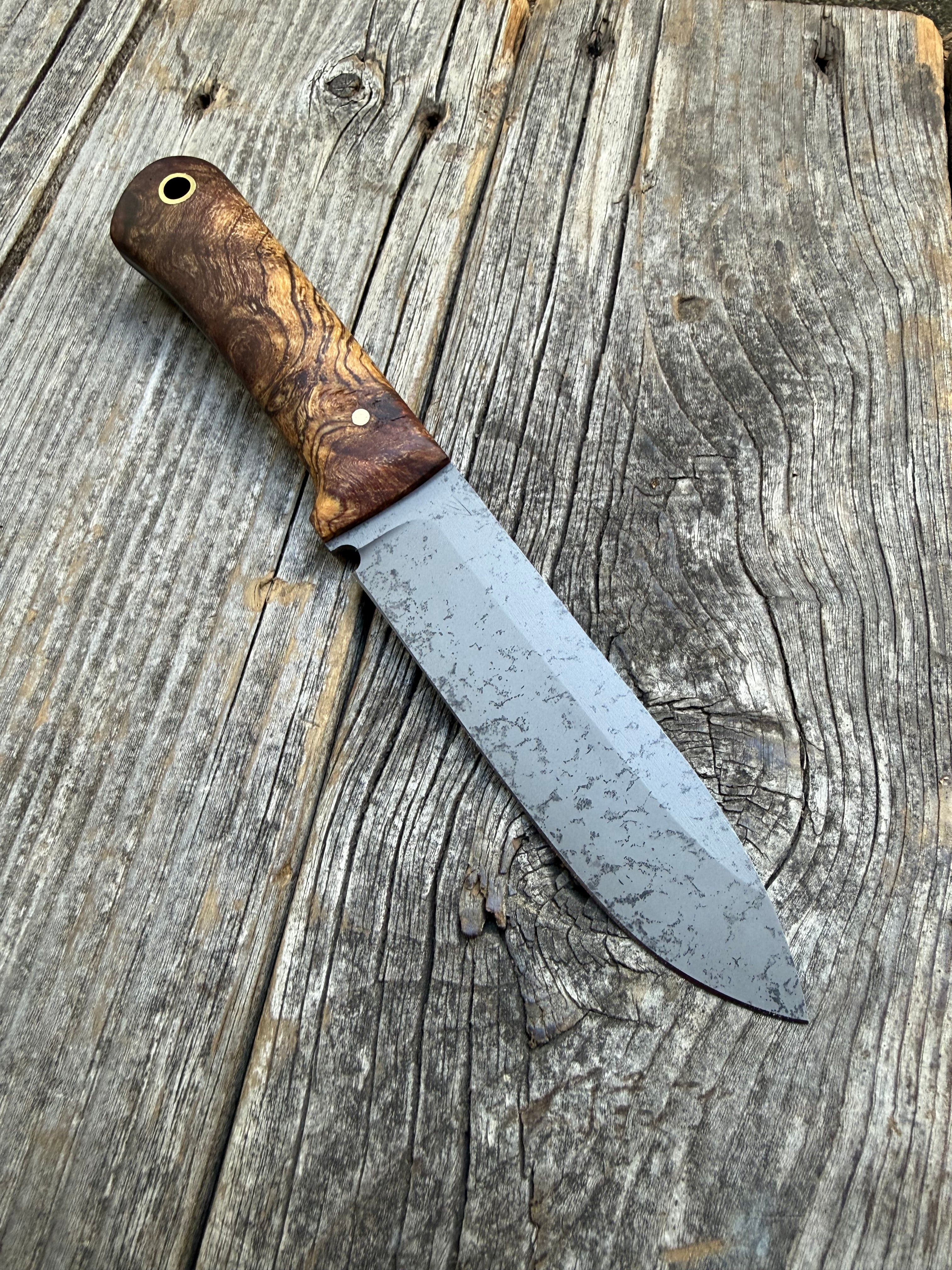 Long Scout Knife— Ambrosia Maple & Brass