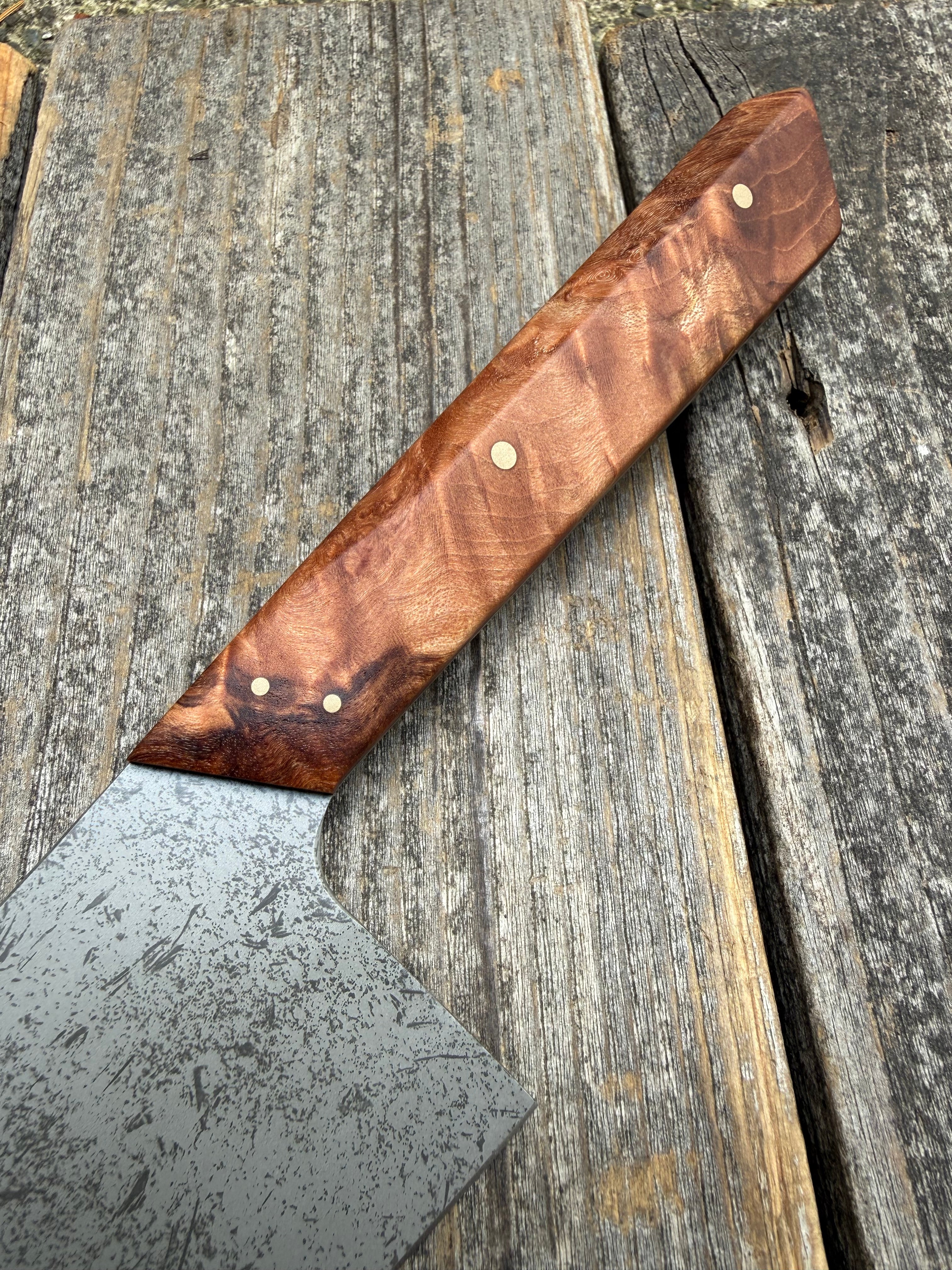Prototype 8” Chef — Ambrosia Maple Burl & Brass