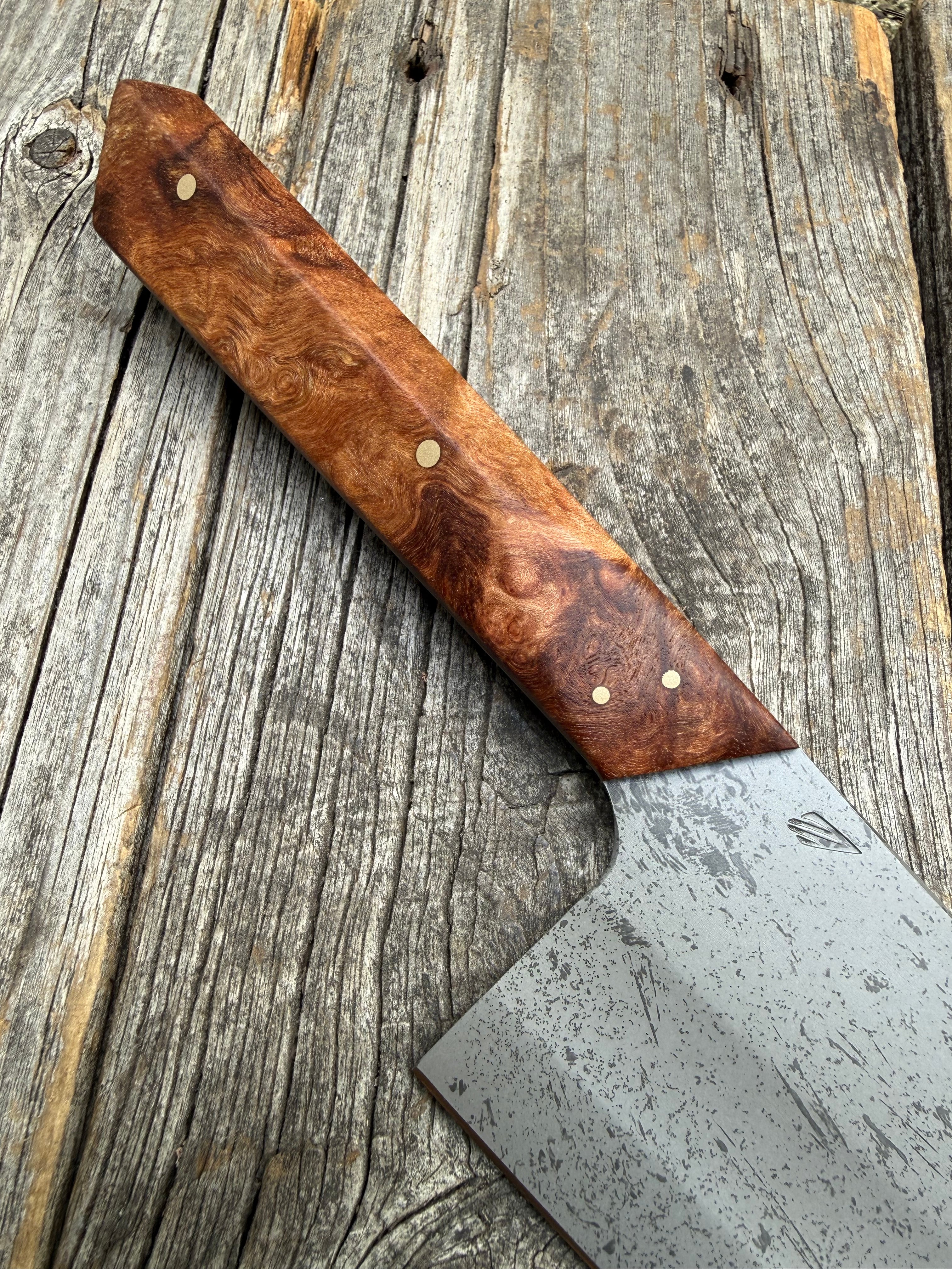 Prototype 8” Chef — Ambrosia Maple Burl & Brass