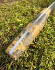 Drop-Point Harvester— Spalted Buckeye Burl & Brass