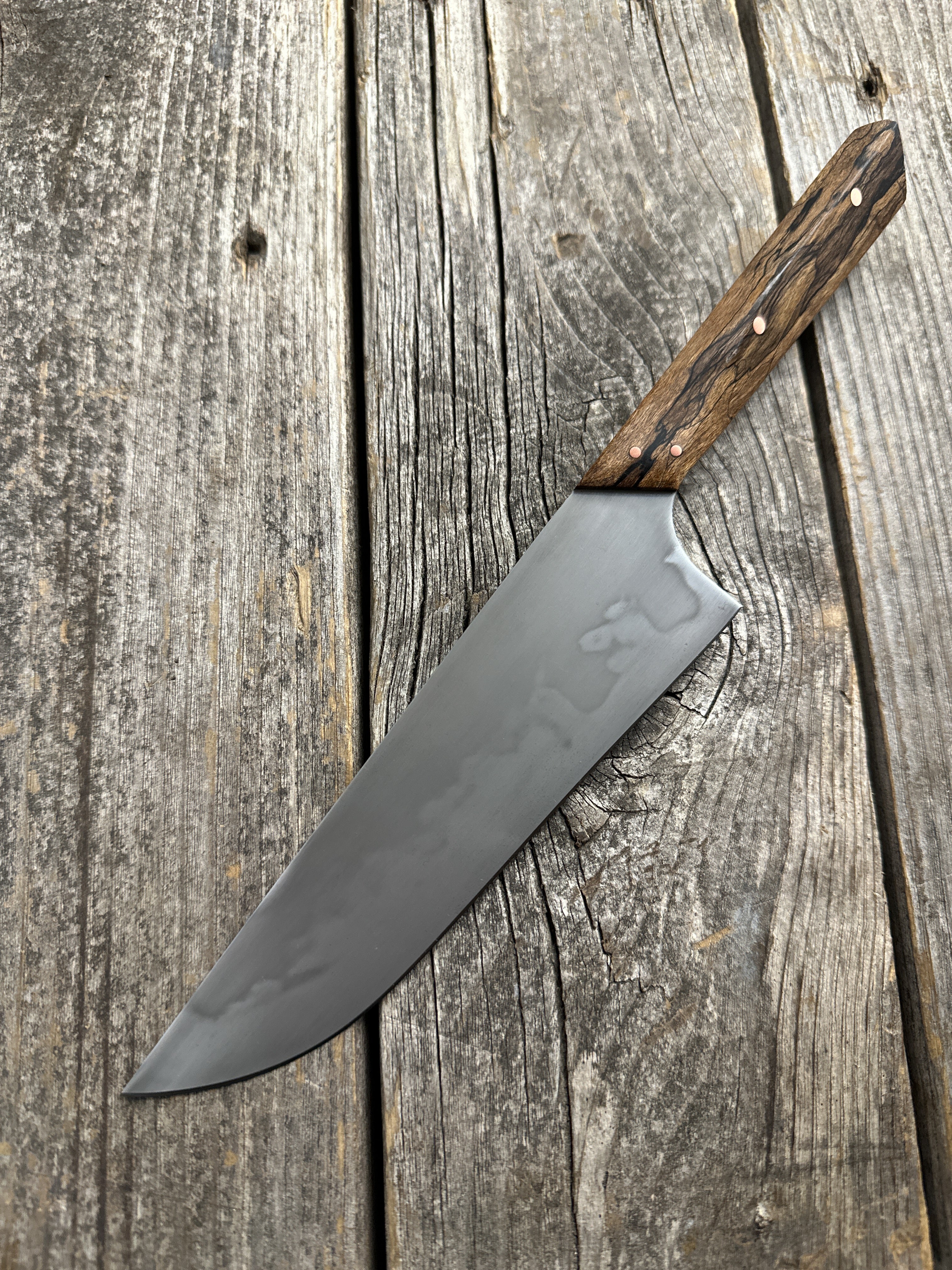 Prototype 6” Mini-Chef — Spalted Maple Burl & Copper