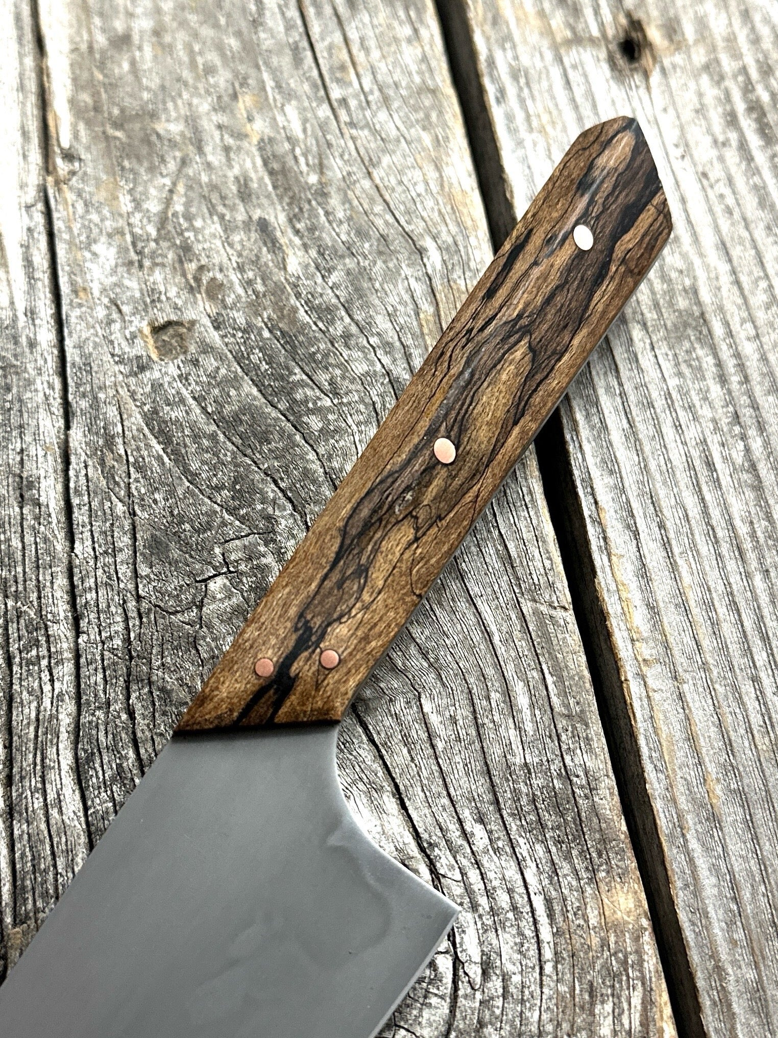 Prototype 6” Mini-Chef — Spalted Maple Burl & Copper