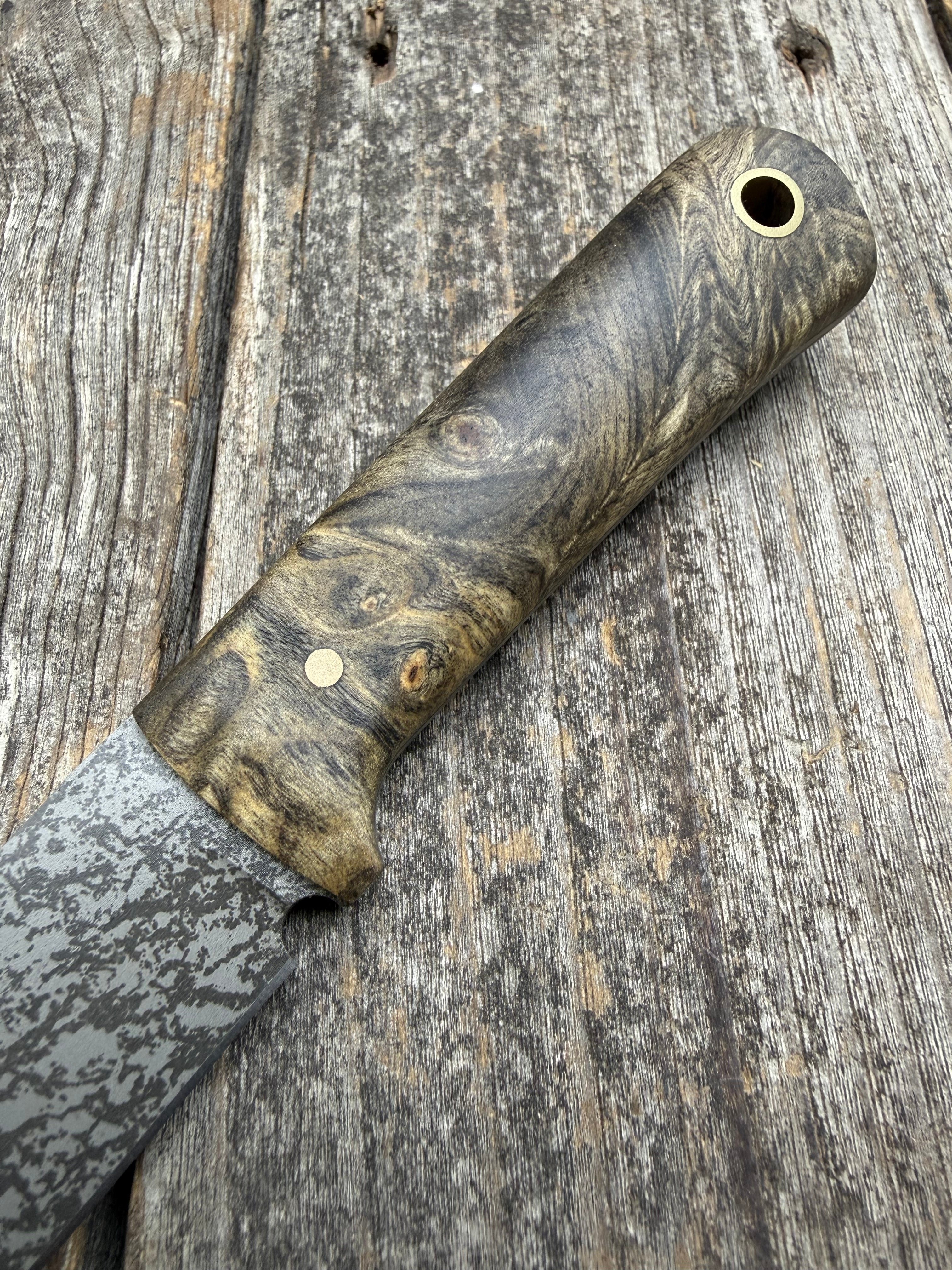 Mountain Scout Knife — Buckeye Burl & Brass