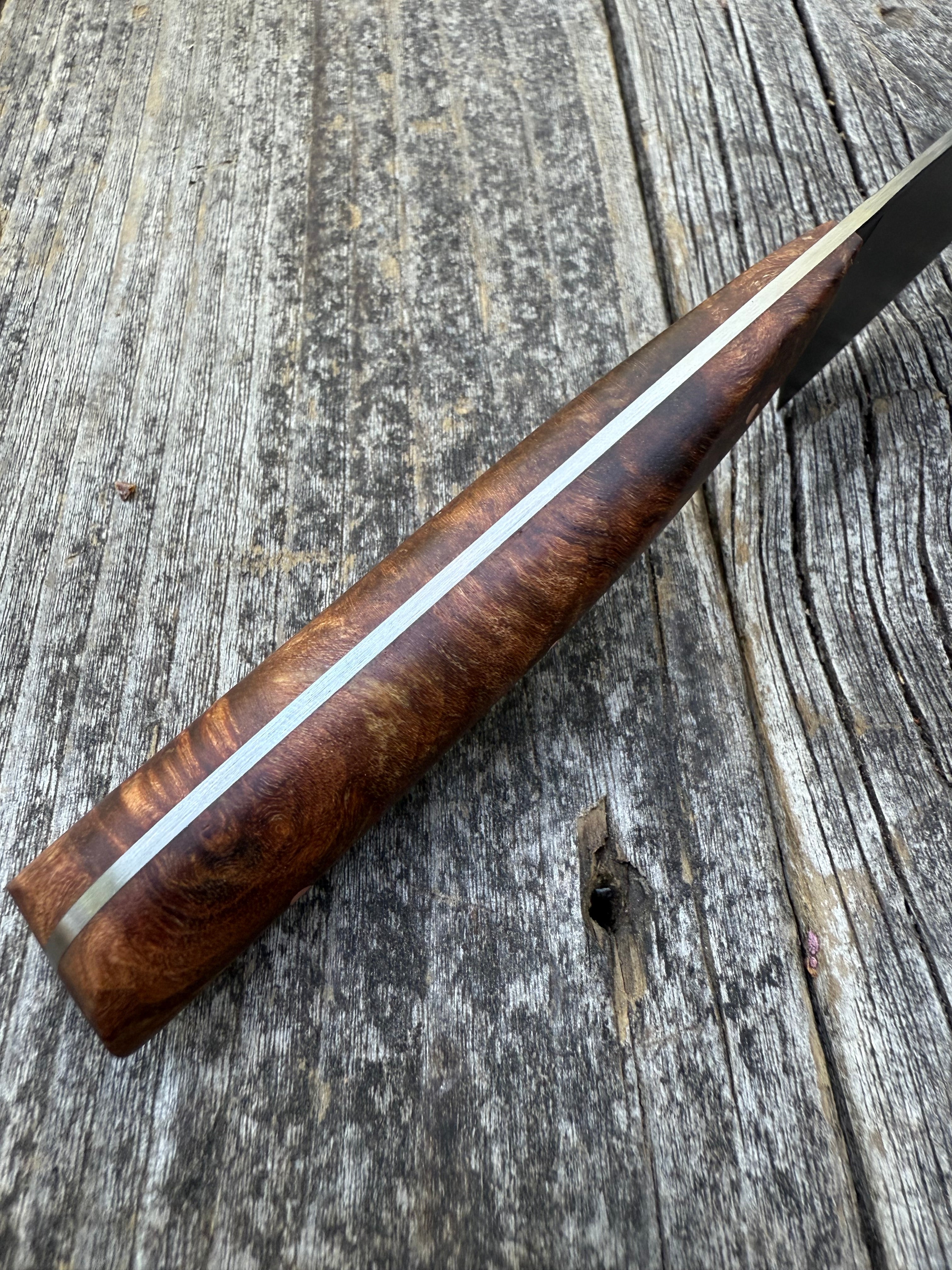 Western Kitchen Petty Knife — Ambrosia Maple Burl & Copper