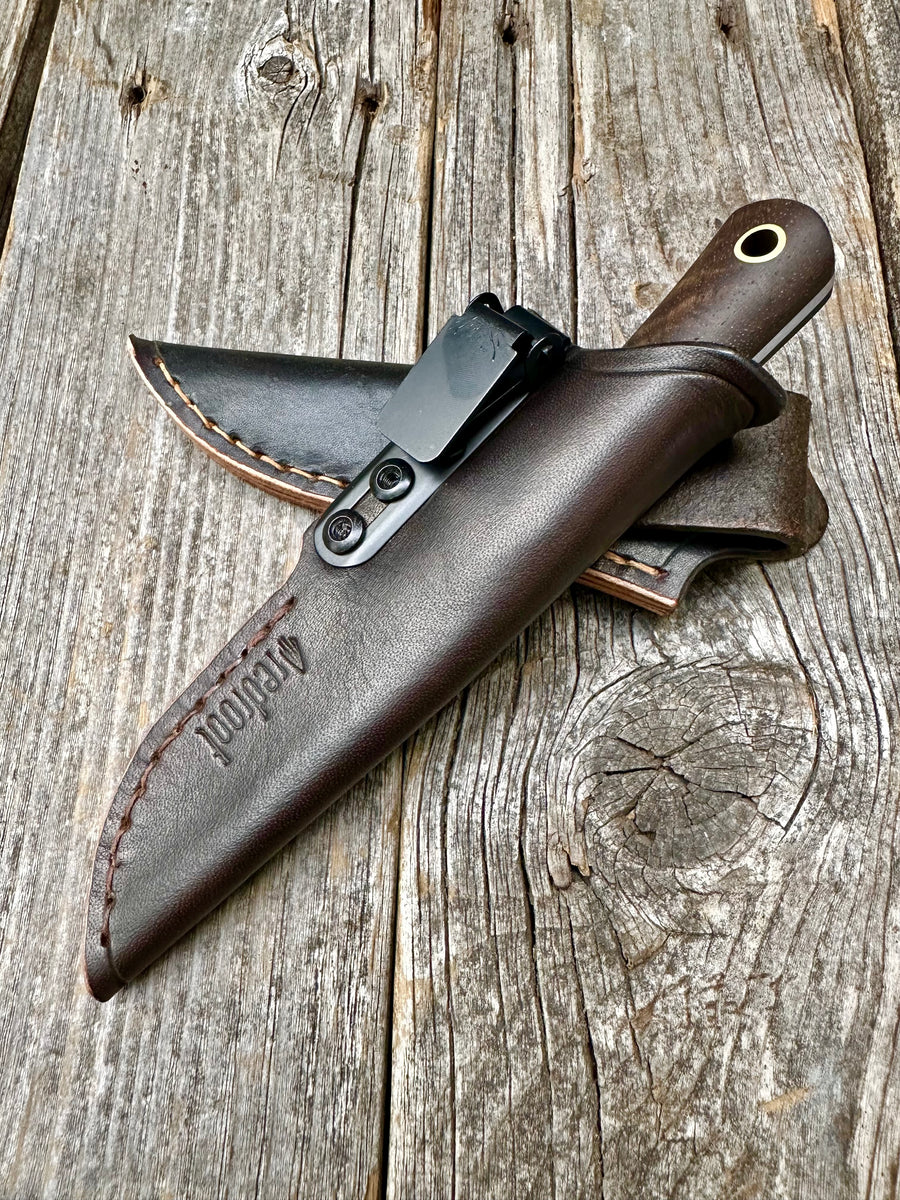 Survival Scout Knife — Ambrosia Maple & Brass