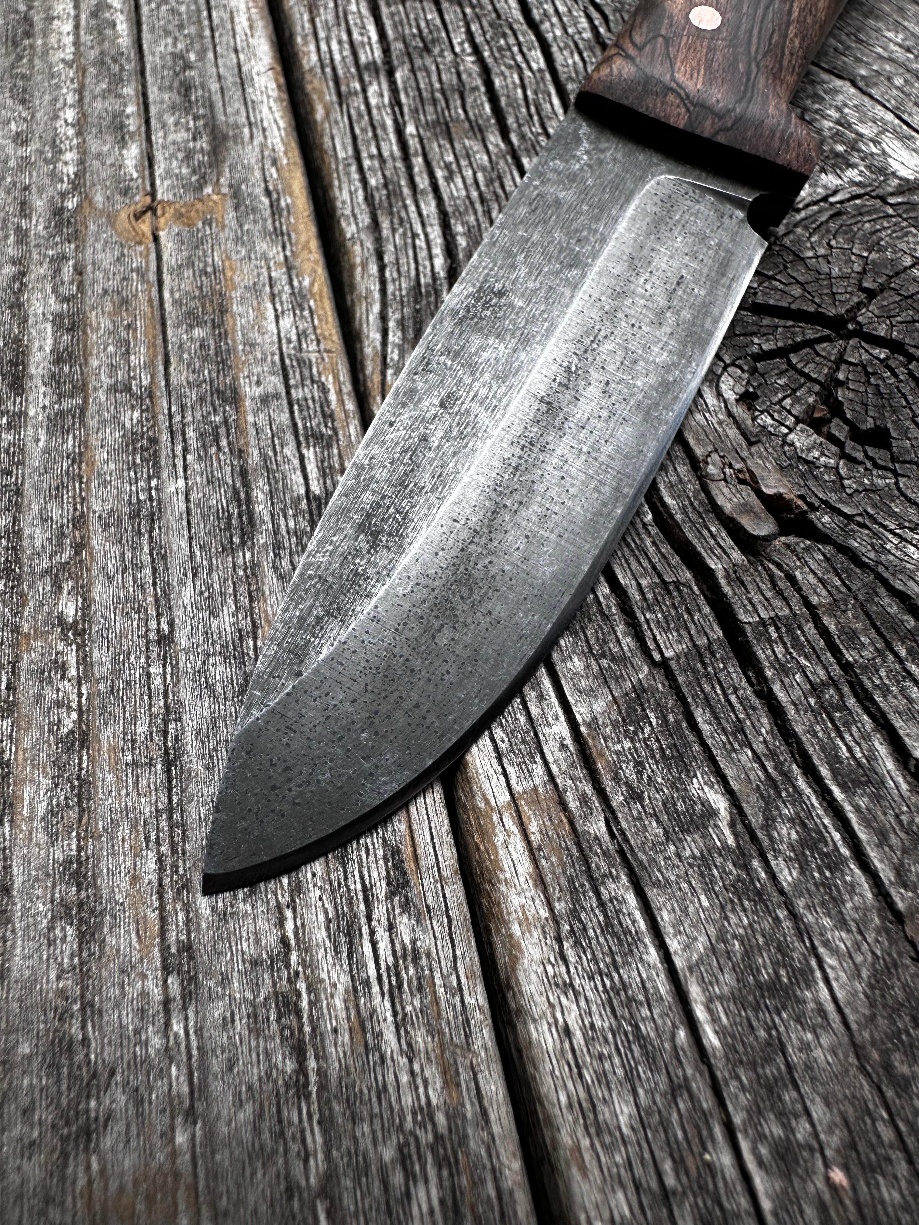 Mountain Scout Knife — Dark Spalted Maple & Copper