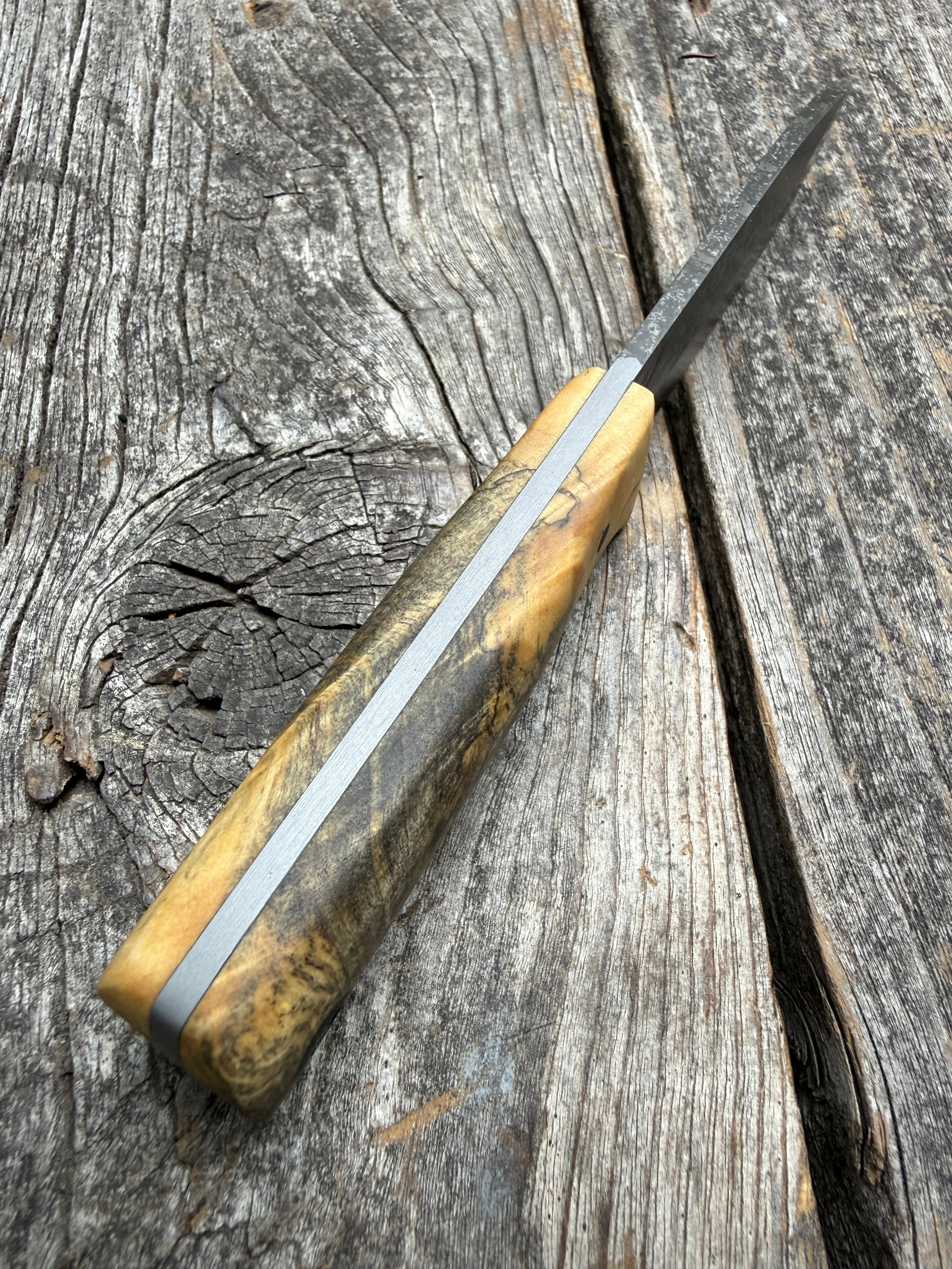 Survival Scout Knife — Spalted Buckeye & Linen