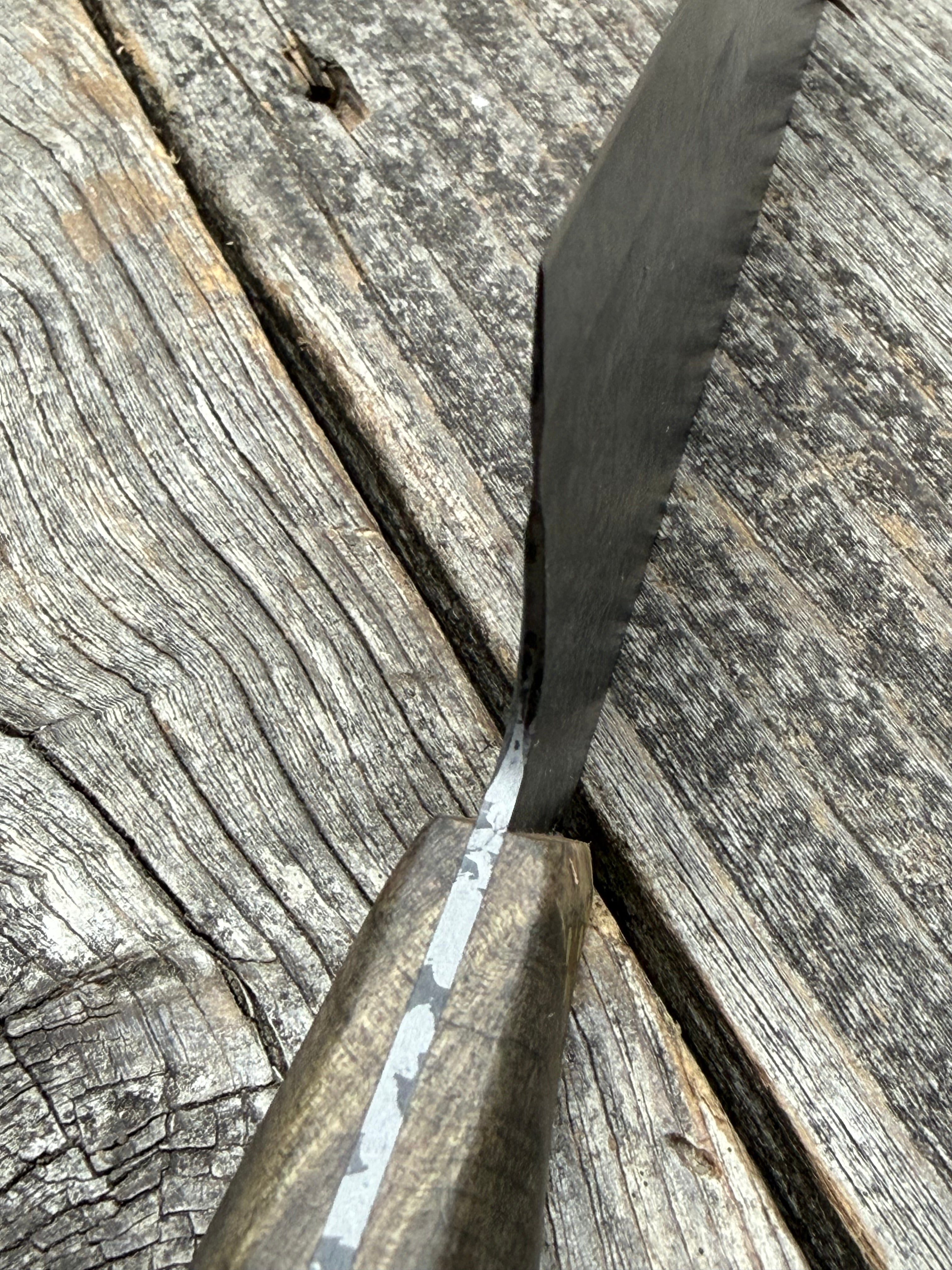 Prototype 8” Chef — Buckeye Burl & Brass