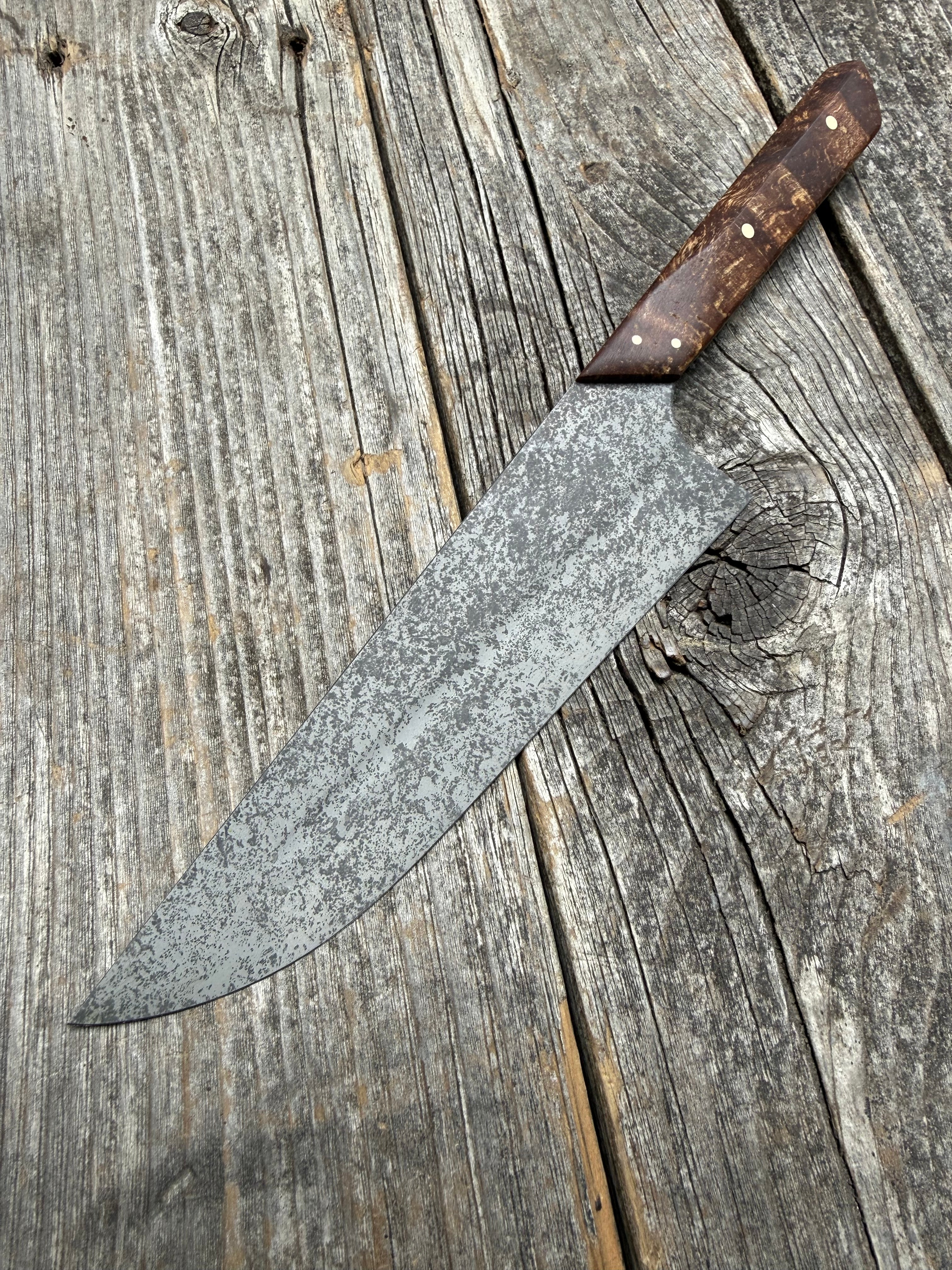 Prototype 6” Mini-Chef — Ambrosia Maple Burl & Brass