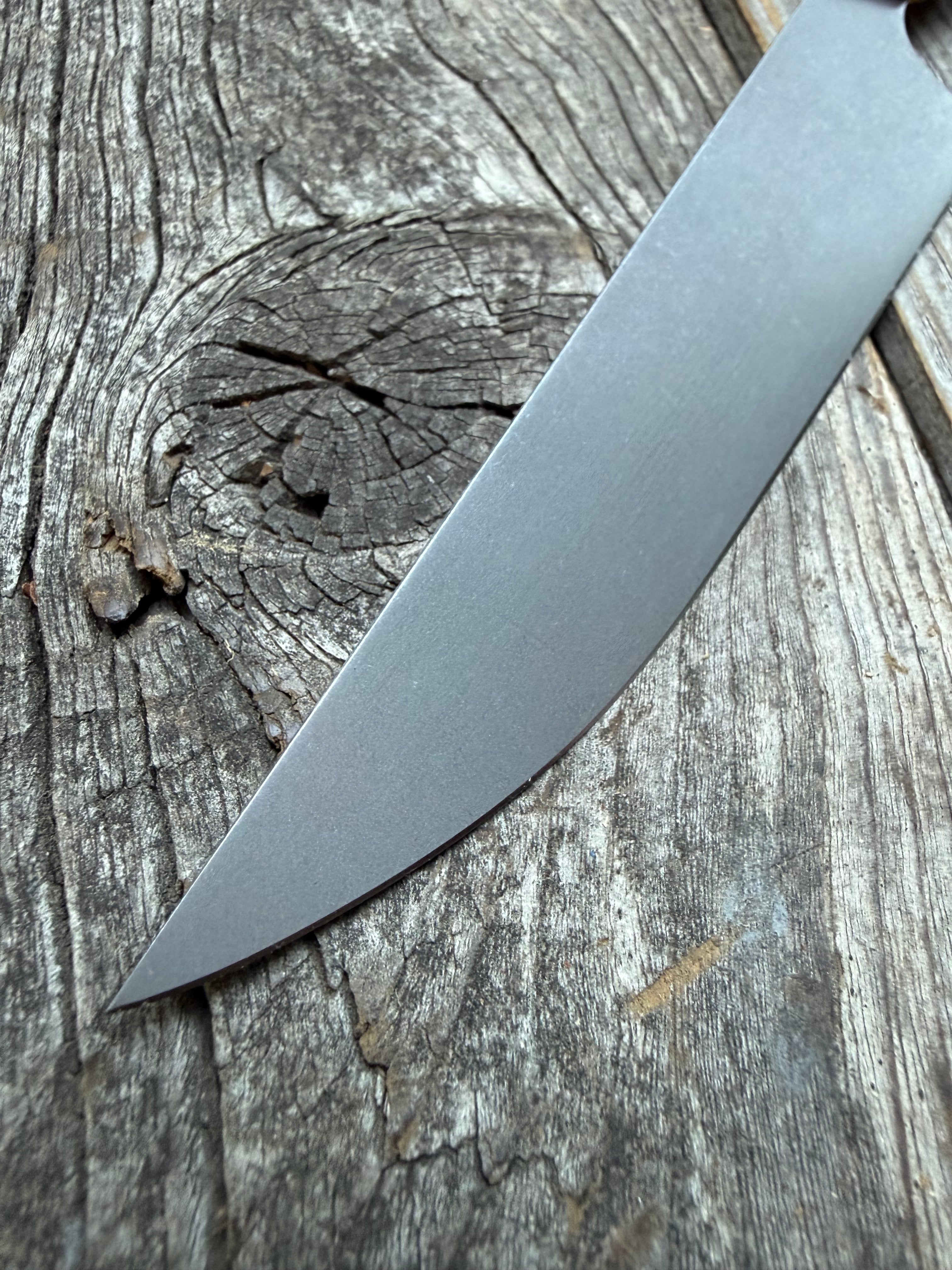 Prototype Kitchen Petty Knife — Spalted Hickory & Brass