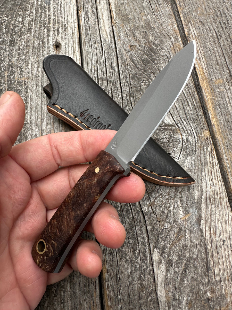 Survival Scout Knife — Ambrosia Maple & Brass