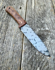 Long Scout Knife — Redwood Burl & Copper