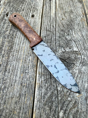 Long Scout Knife — Redwood Burl & Copper