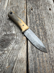 Survival Scout Knife — CPM M4 Spalted Buckeye & Linen