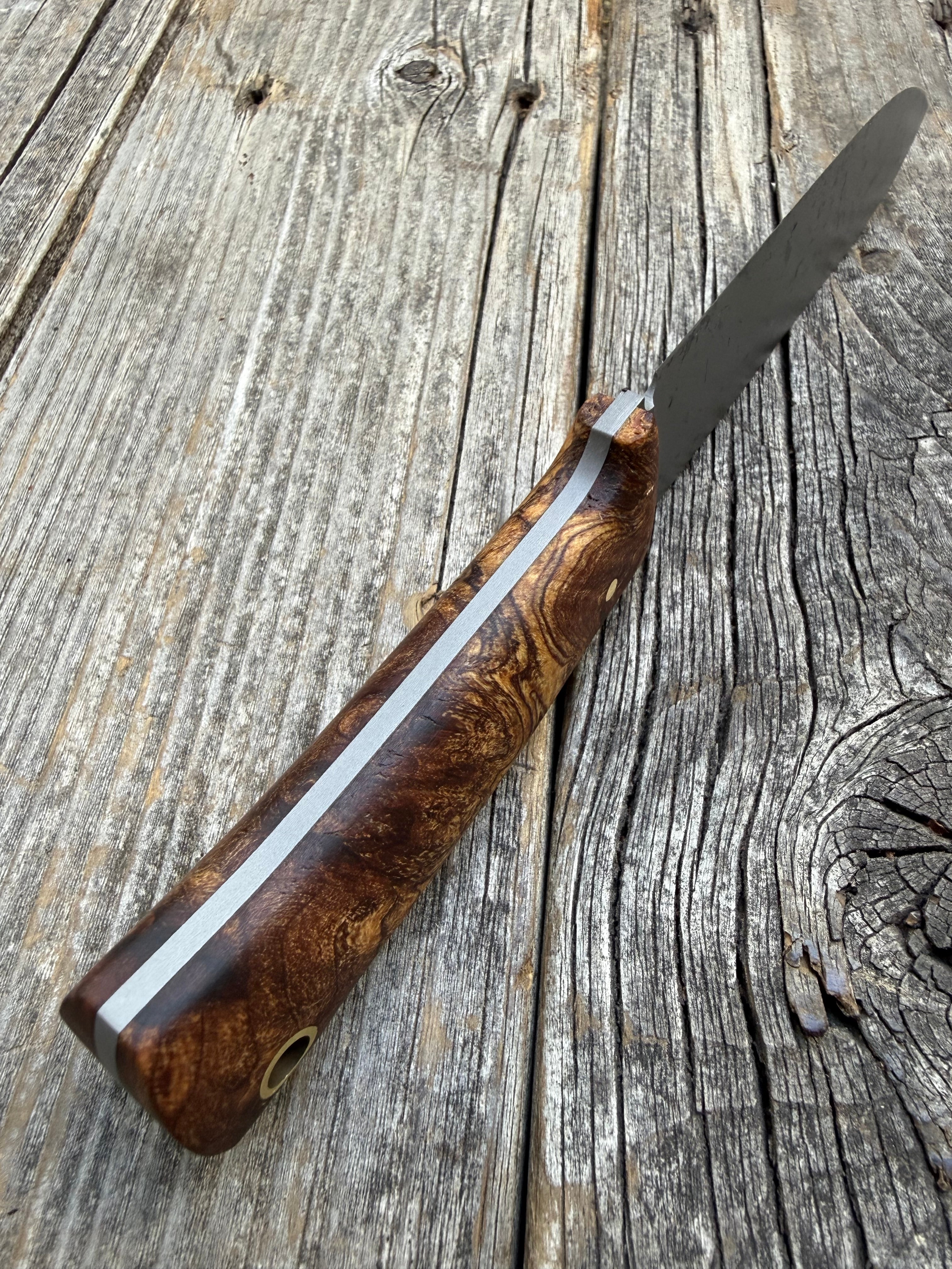 Long Scout Knife— Ambrosia Maple & Brass