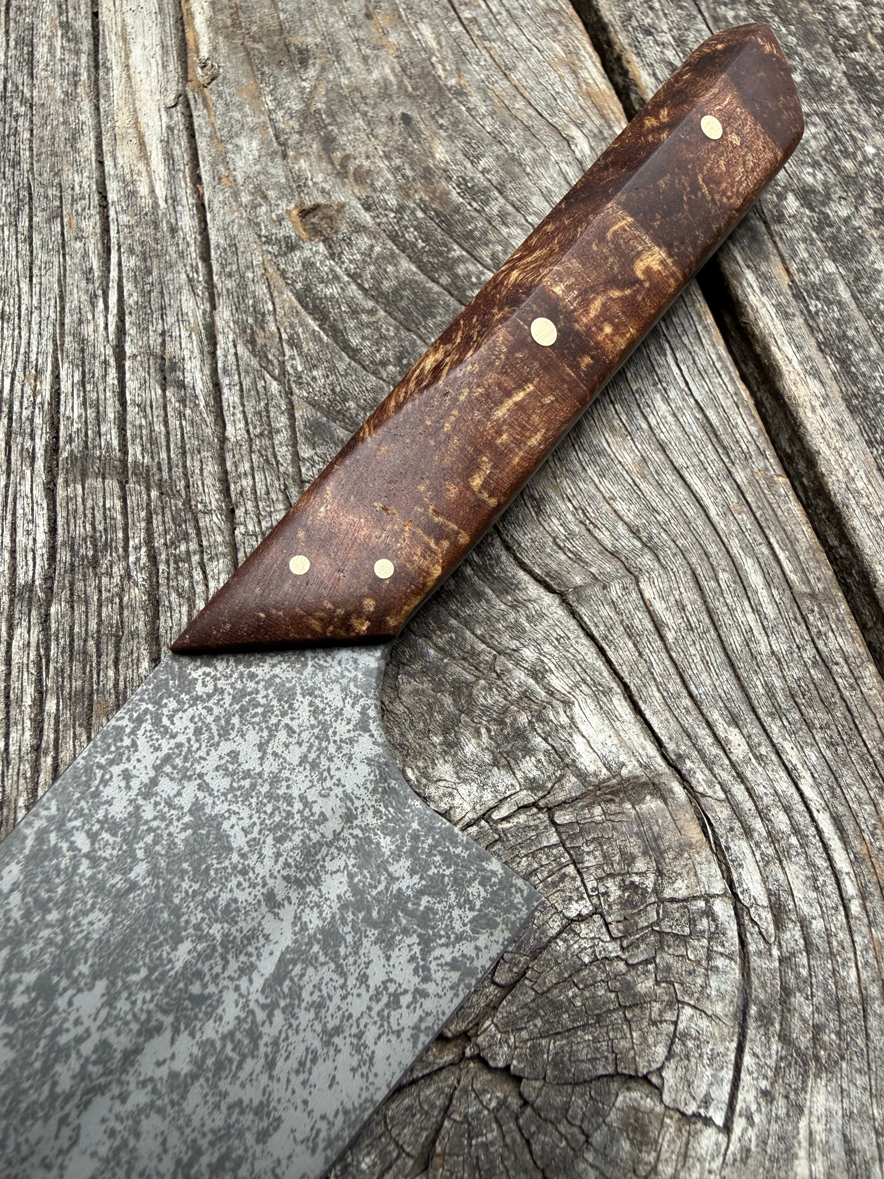 Prototype 6” Mini-Chef — Ambrosia Maple Burl & Brass