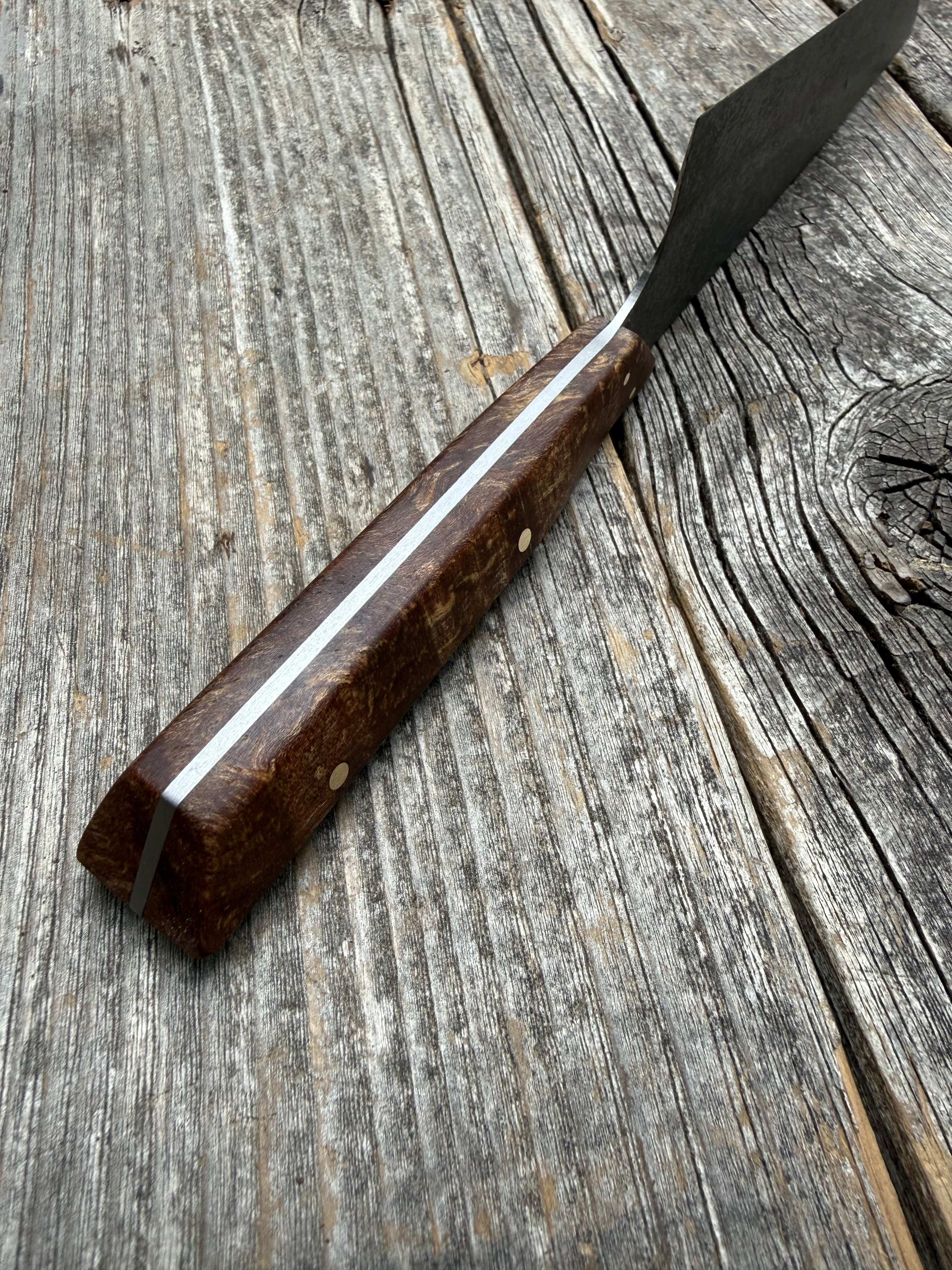 Prototype 6” Mini-Chef — Ambrosia Maple Burl & Brass