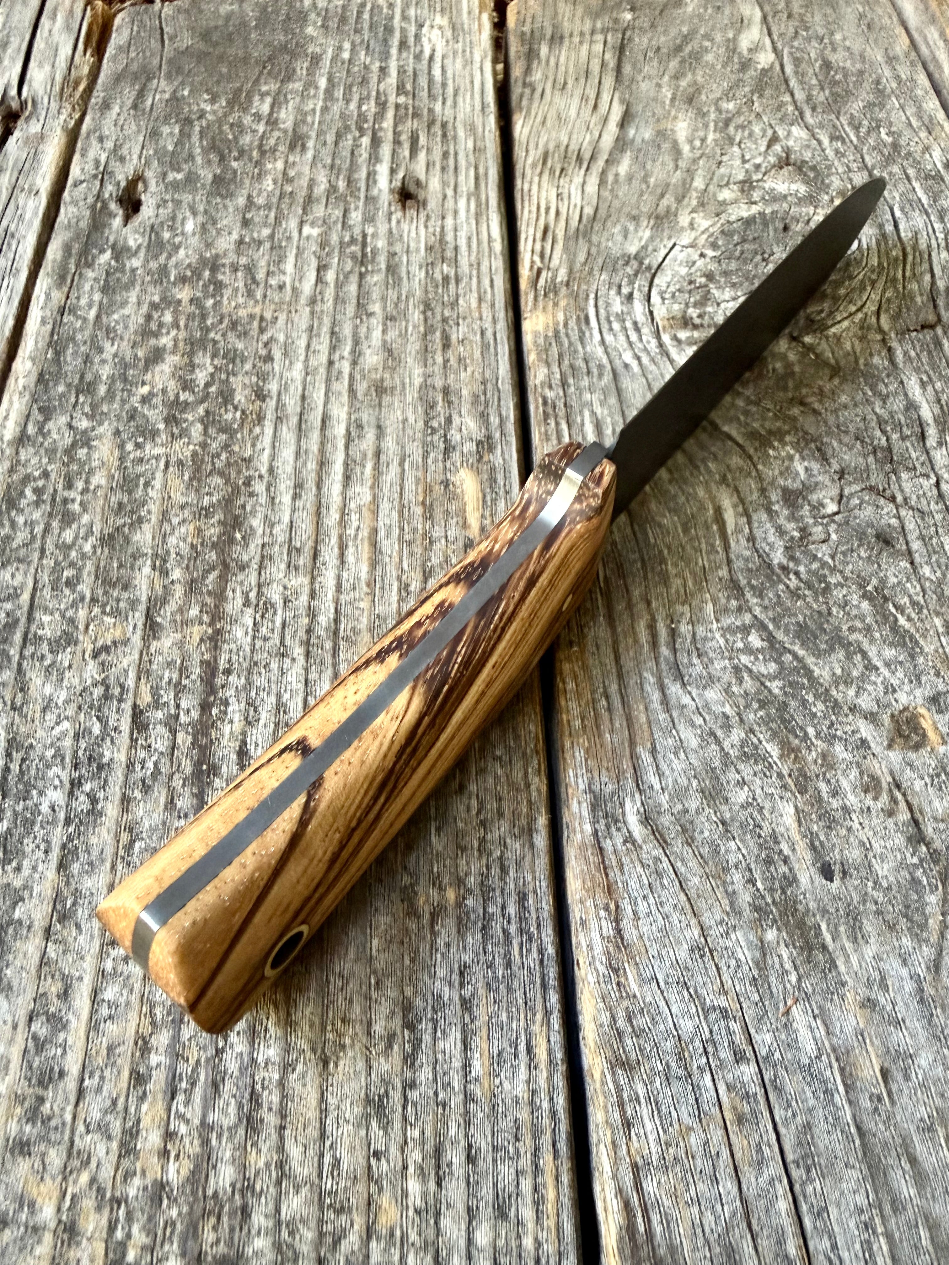 Long Scout Knife— Zebrawood & Brass