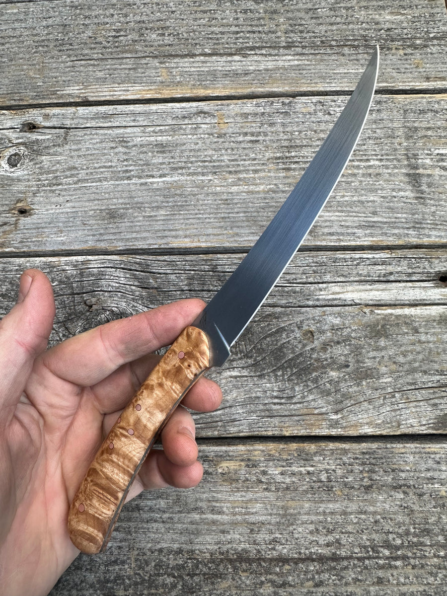 Mattei’s Boning/Fillet knife 6" — (Full Flex) Maple Burl & Copper