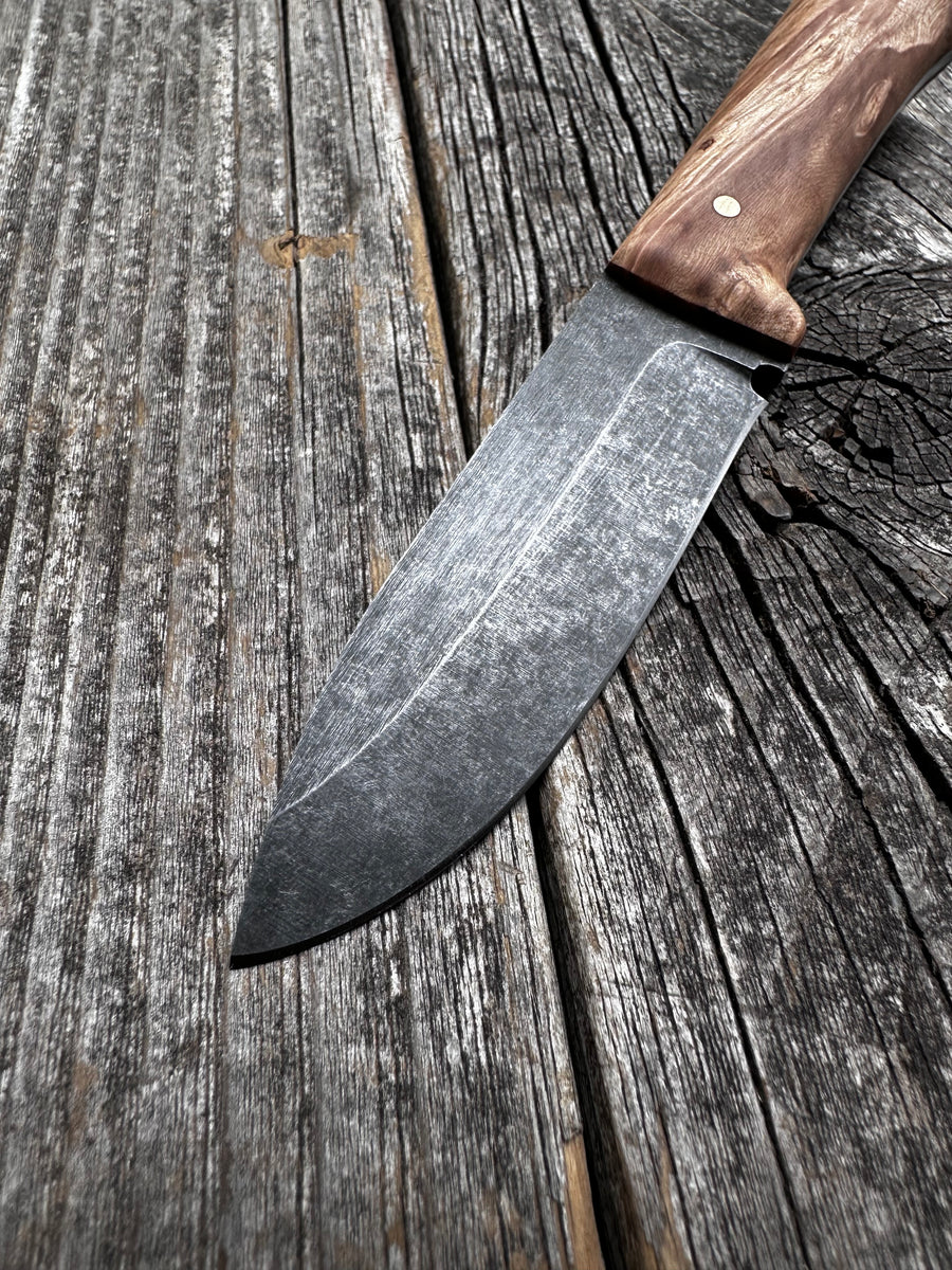 Mountain Scout Knife — Maple Burl & Brass