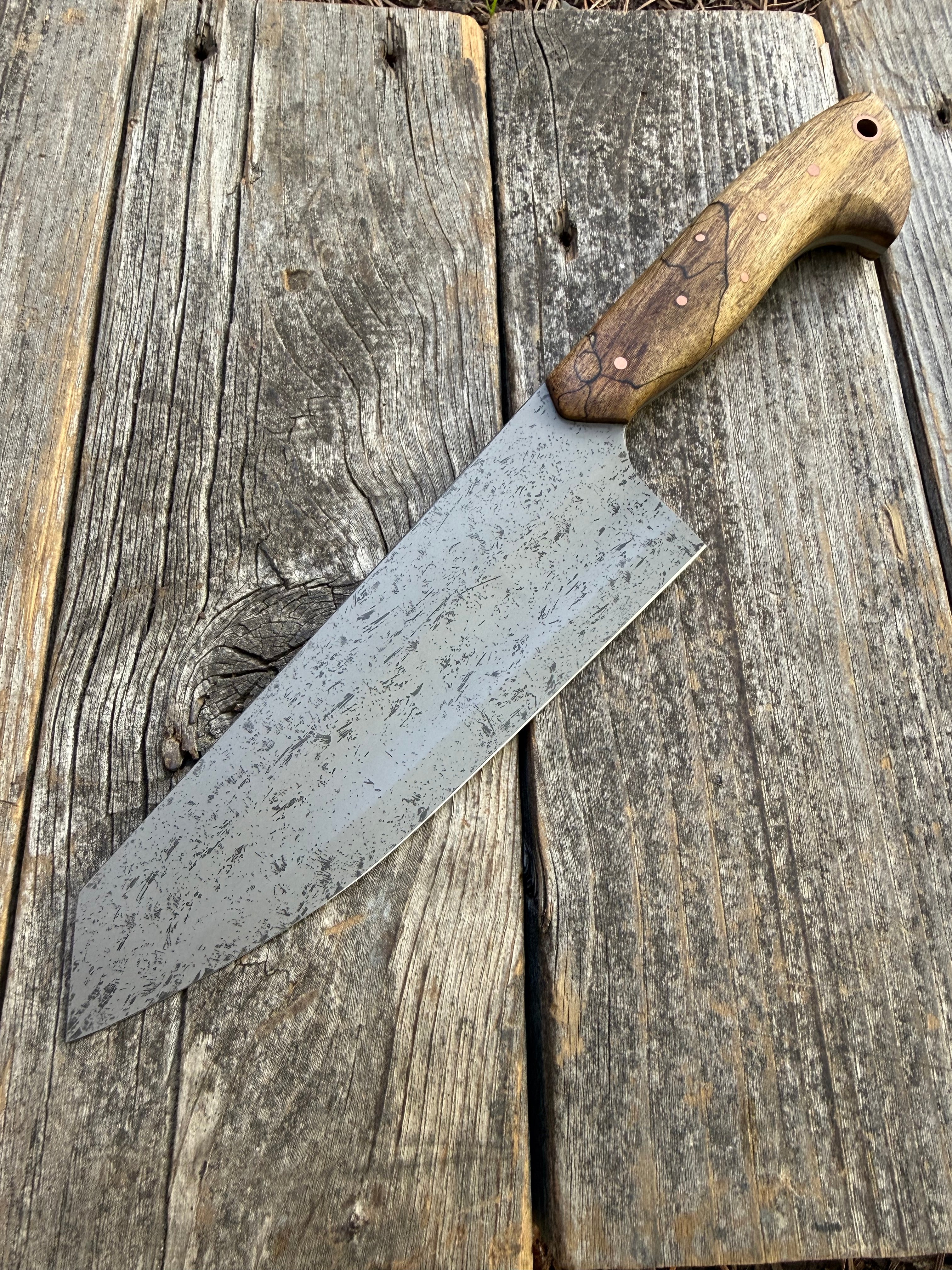 S-Ground Chef’s Knife 7”— Spalted Maple & Copper