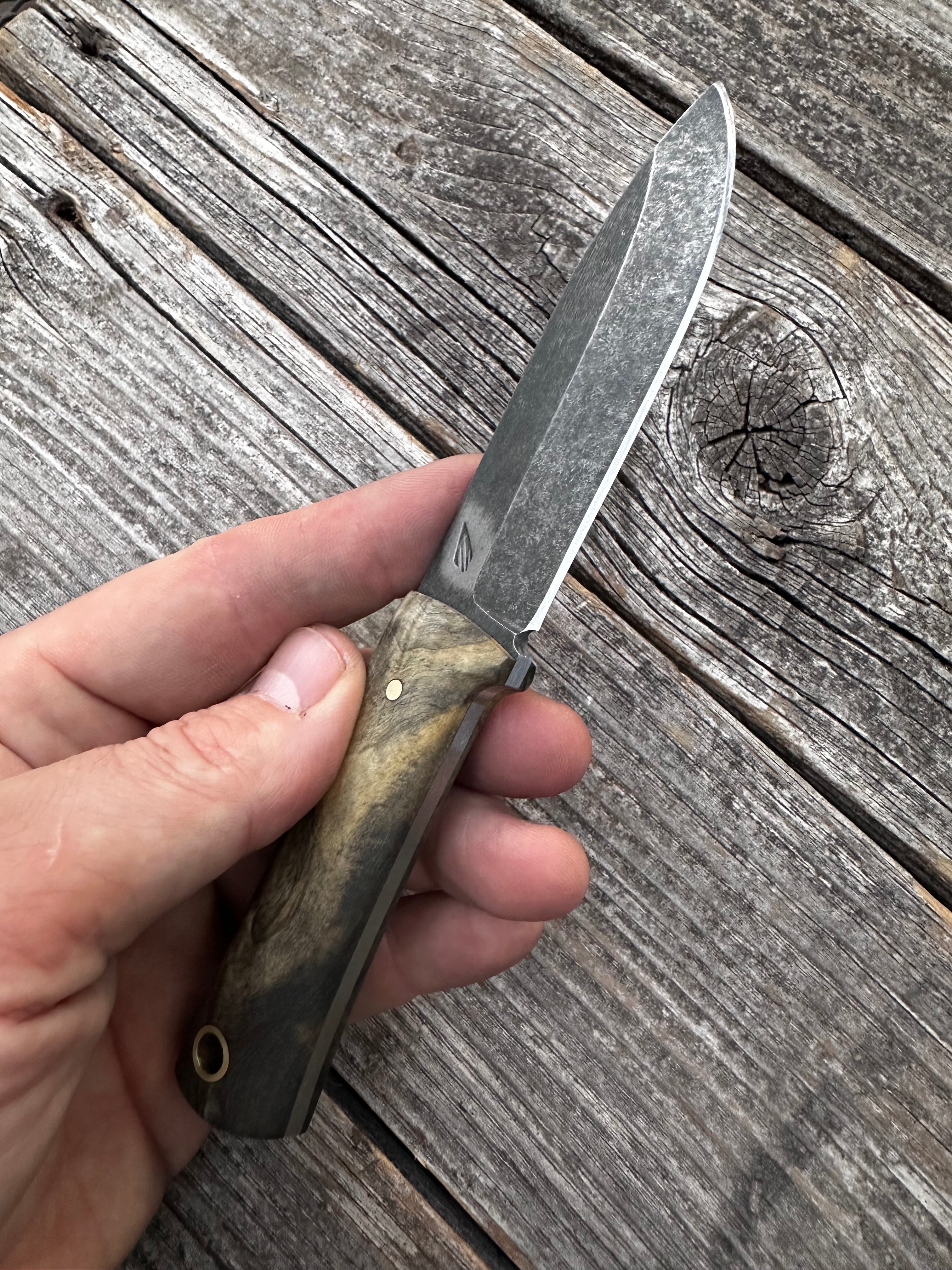 Mountain Scout Knife — Buckeye Burl & Brass