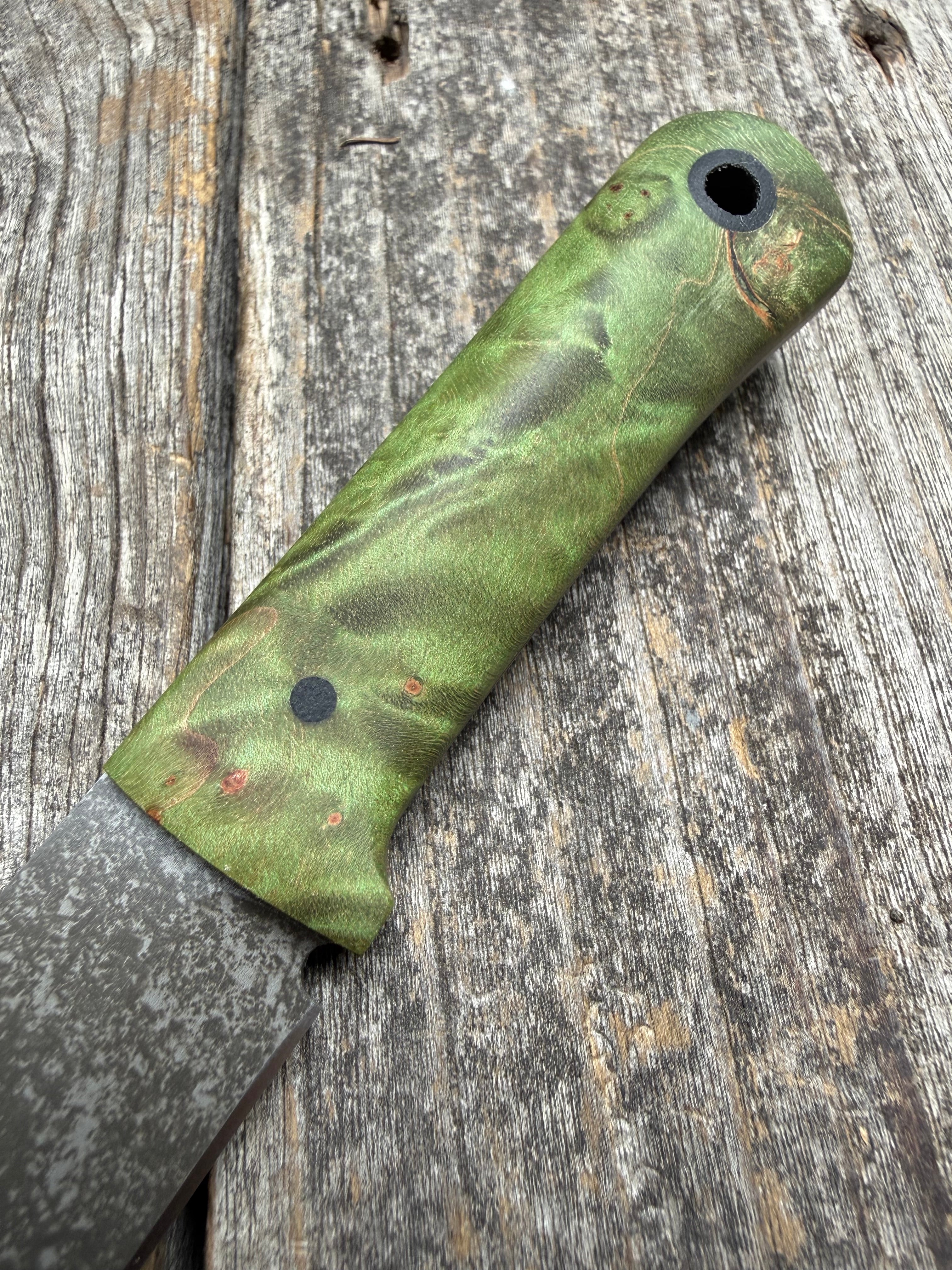 Survival Scout Knife — Maple Burl & Linen