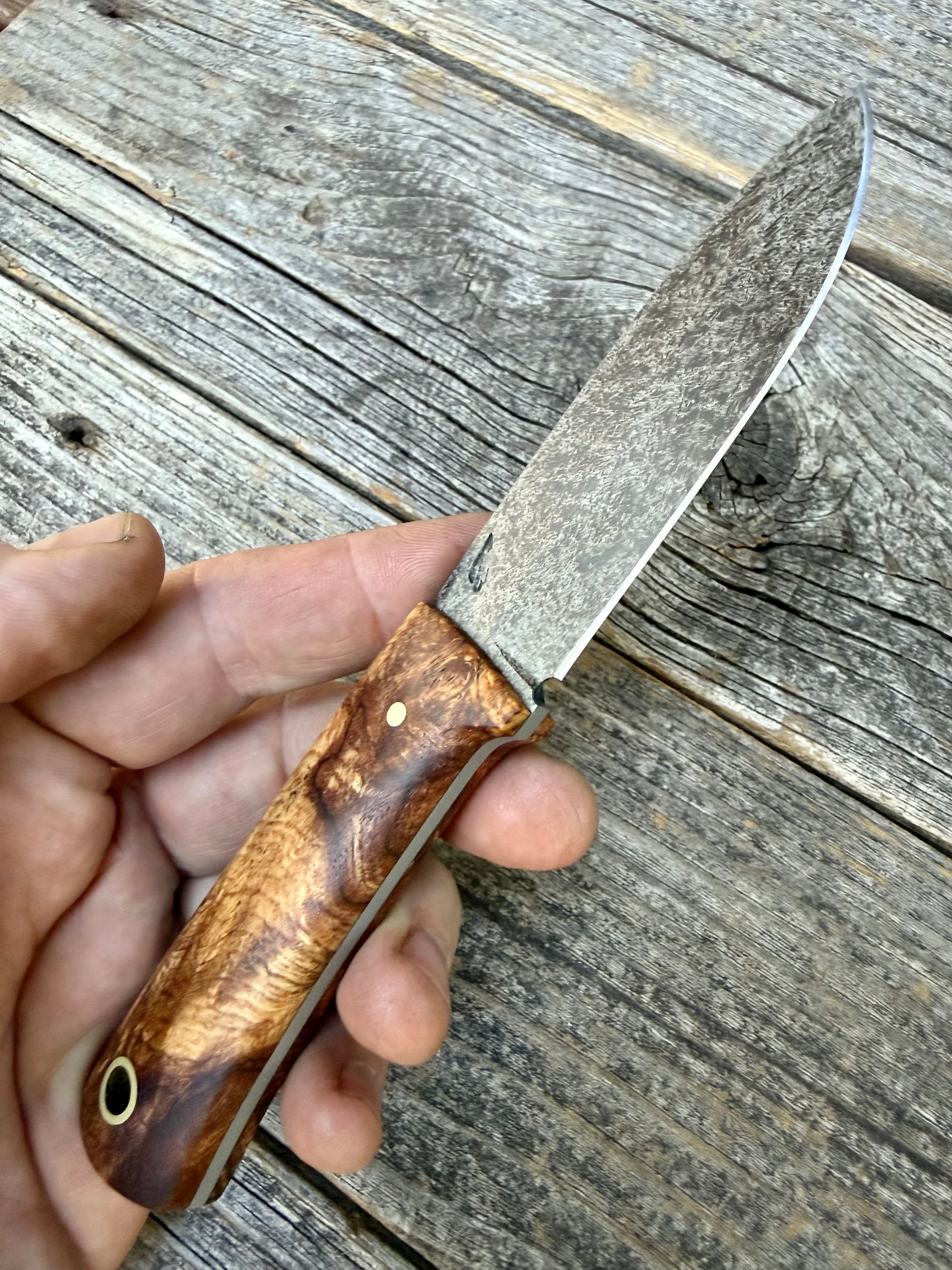 Mountain Scout Knife — Ambrosia Maple & Brass