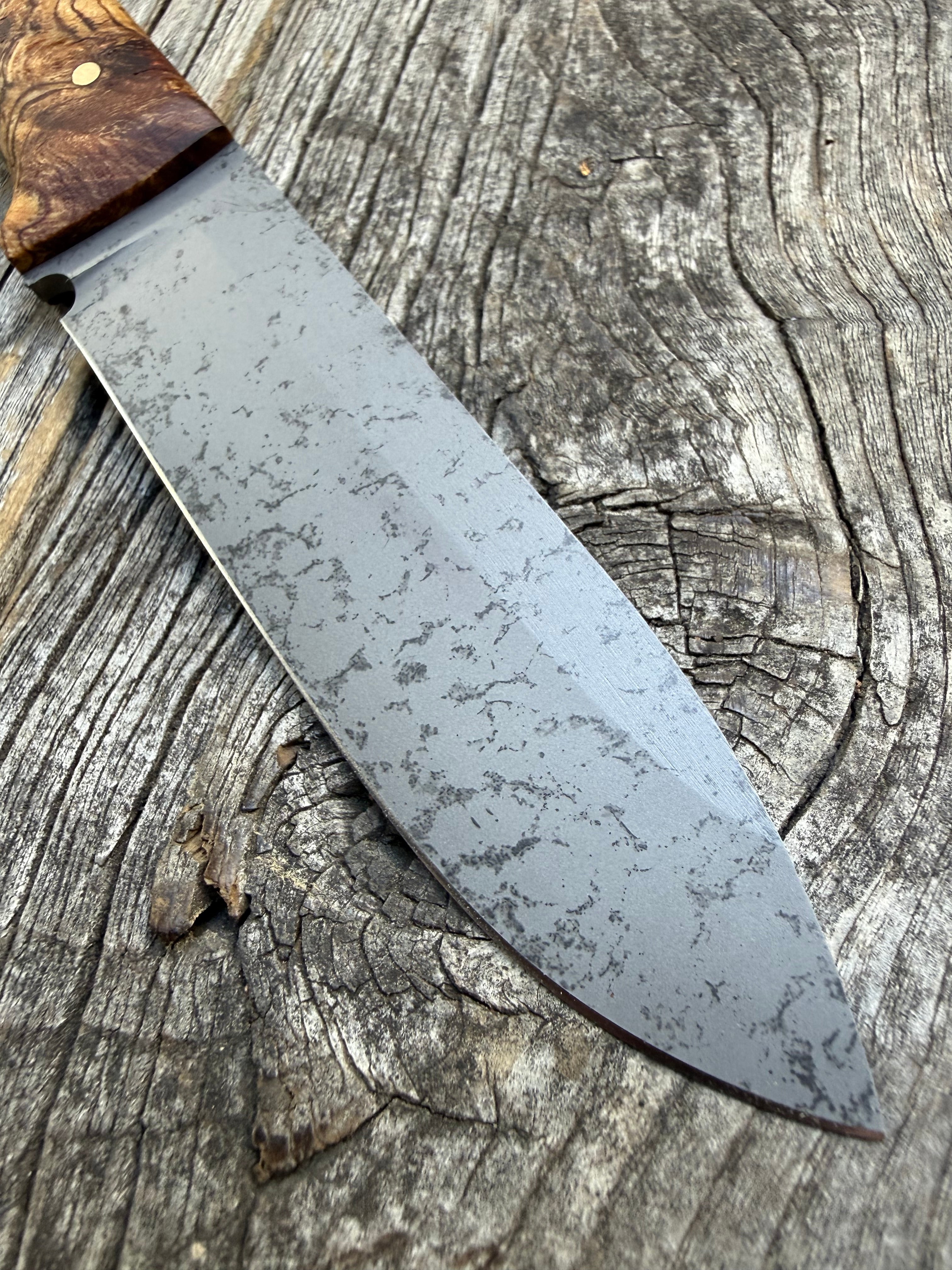 Long Scout Knife— Ambrosia Maple & Brass