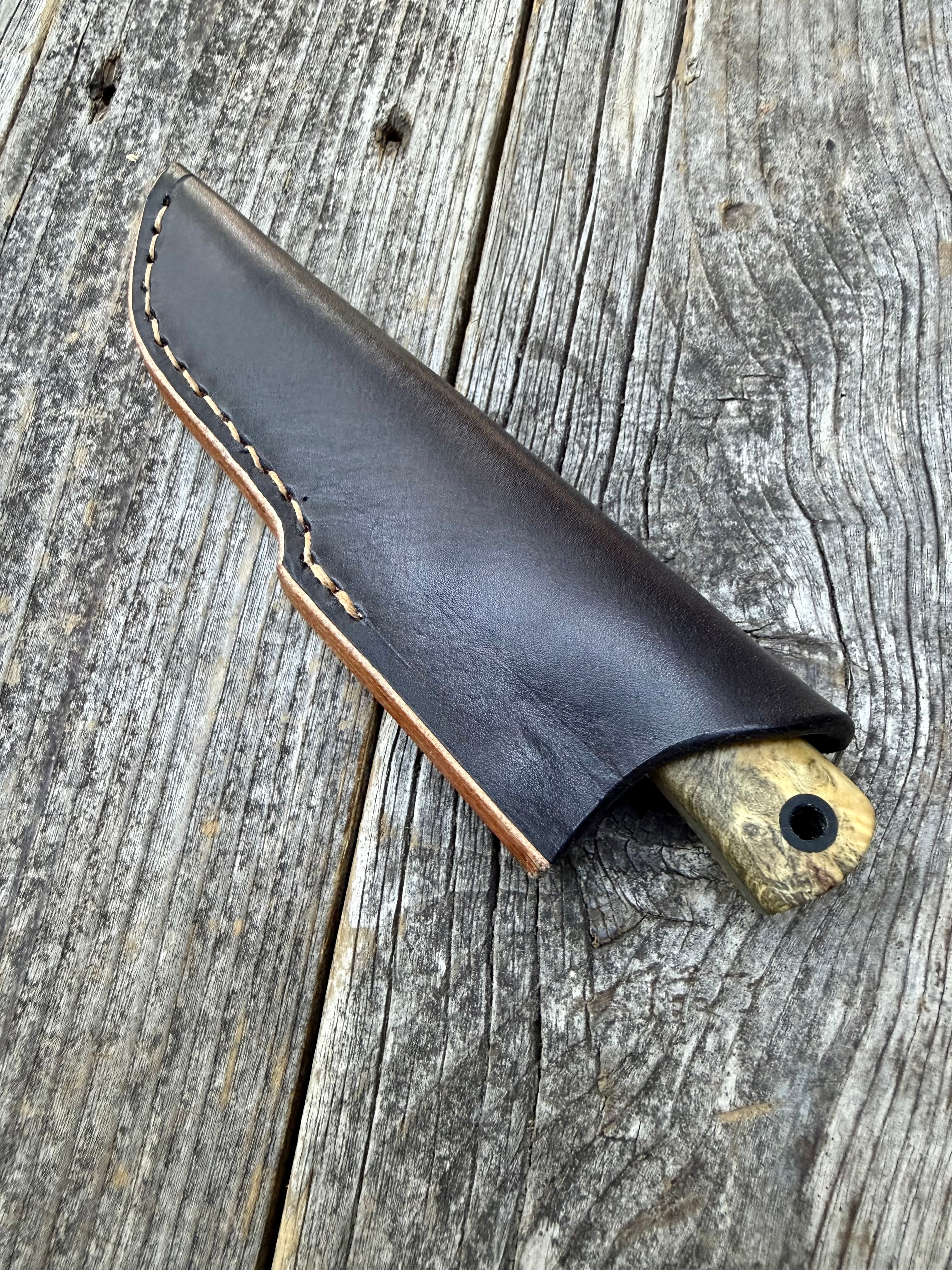 Survival Scout Knife — CPM M4 Spalted Buckeye & Linen
