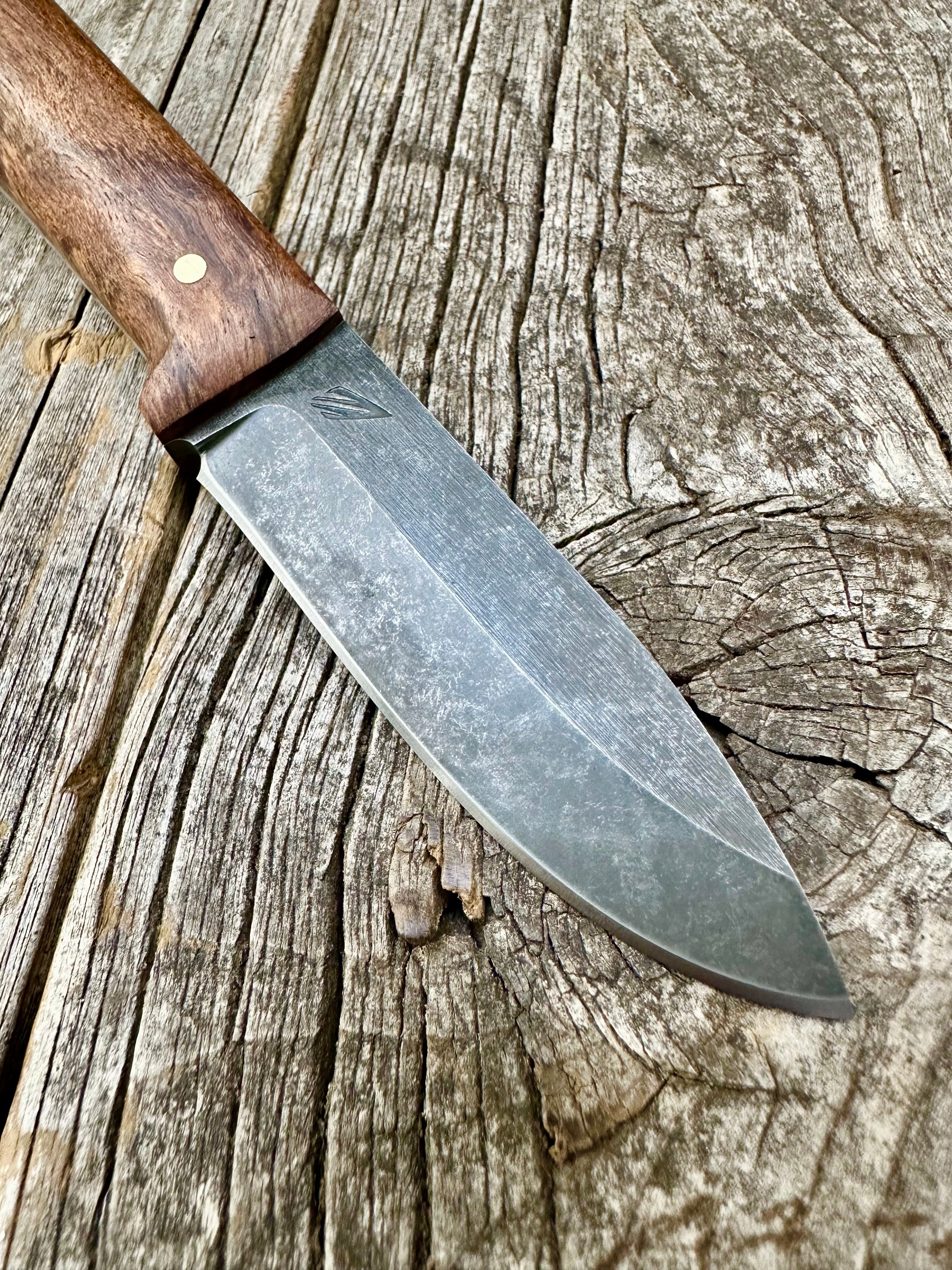 Survival Scout Knife — Maple Root & Brass
