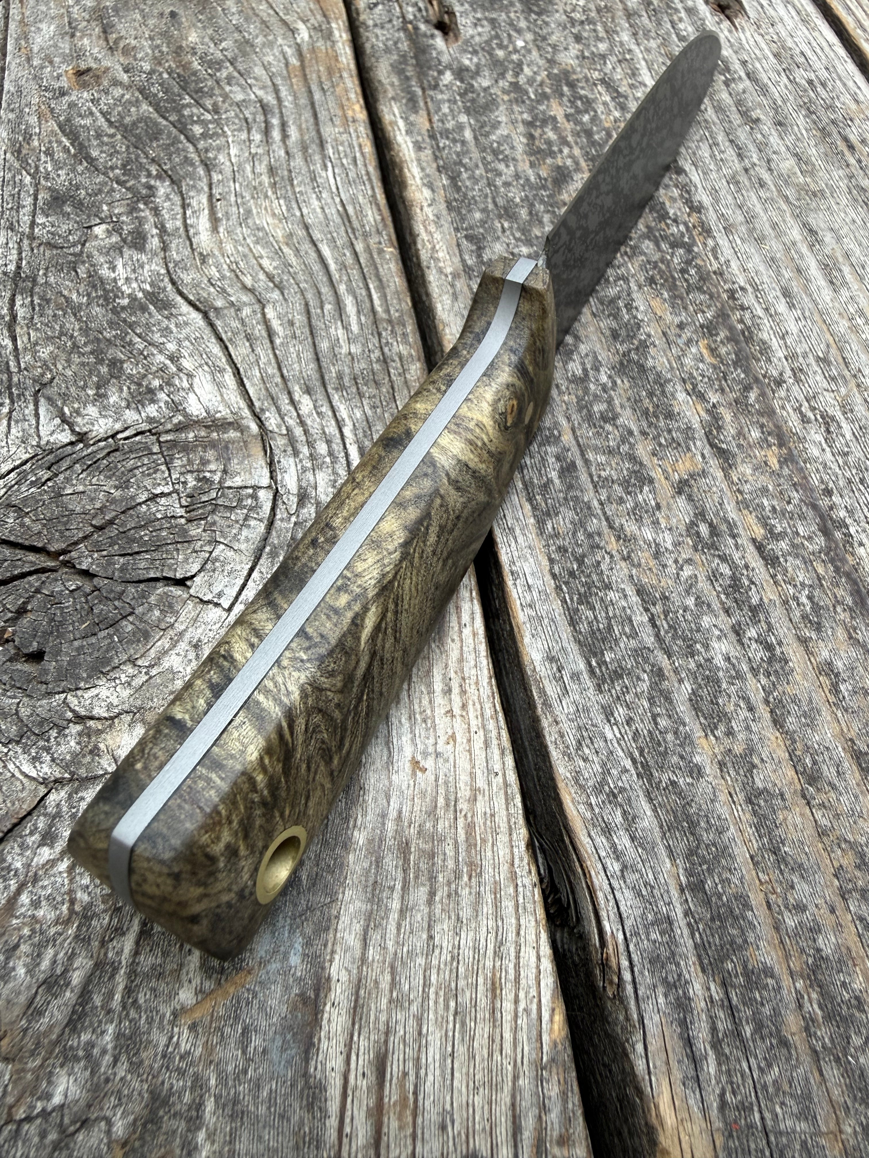 Mountain Scout Knife — Buckeye Burl & Brass